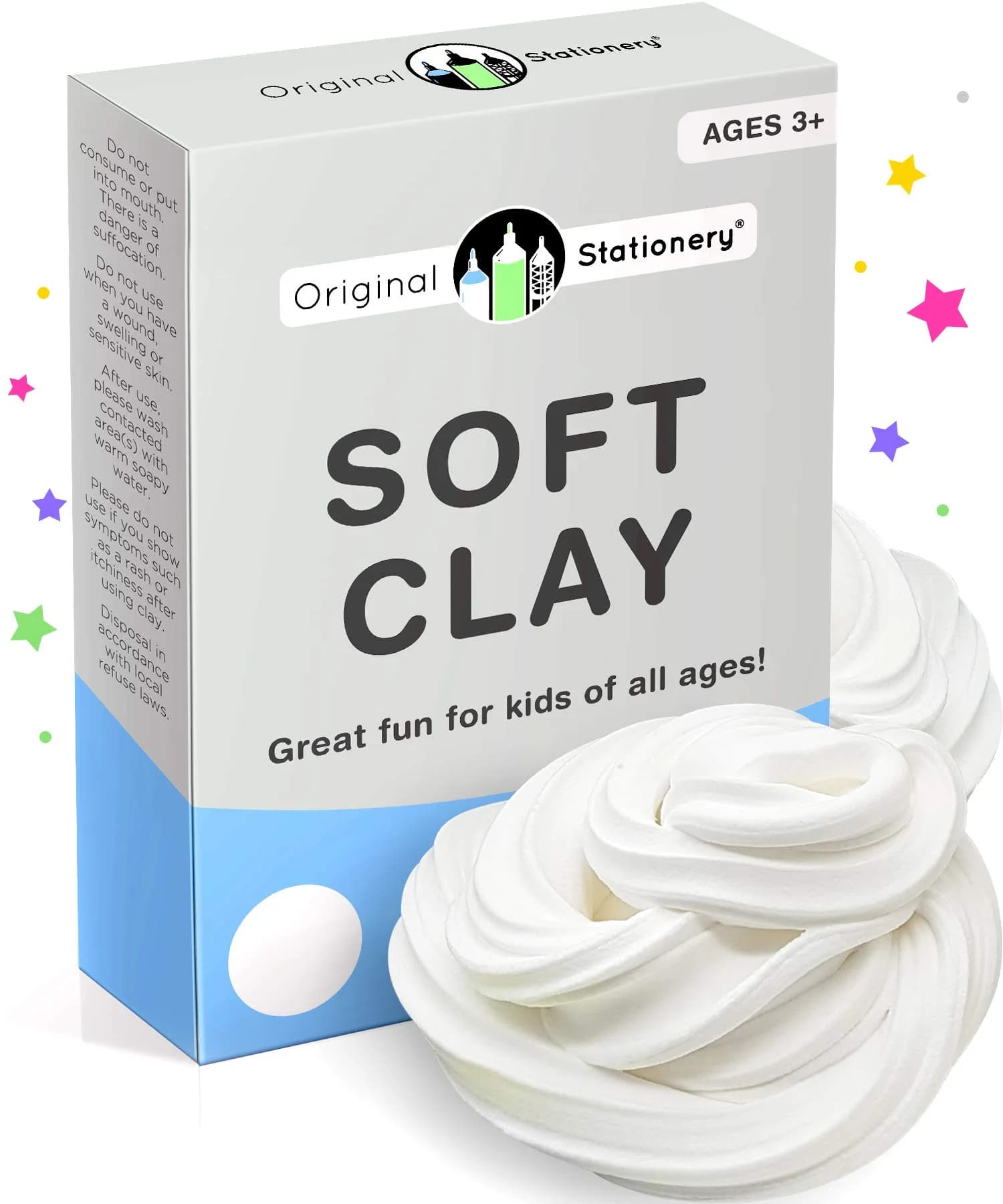 Original Stationery Soft Clay for Slime 230 g (8.1 oz) | White Air-Dry Modeling Compound for Butter Slime - main product image
