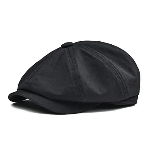 BOTVELA Men's 100% Cotton Newsboy Flat Cap | Light Blue, 7 3/8 (58.5 cm)