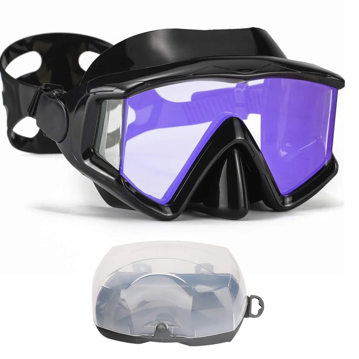 AQUA A DIVE SPORTS Blue Single Lens Diving Mask | 180° Wide View Anti-Fog