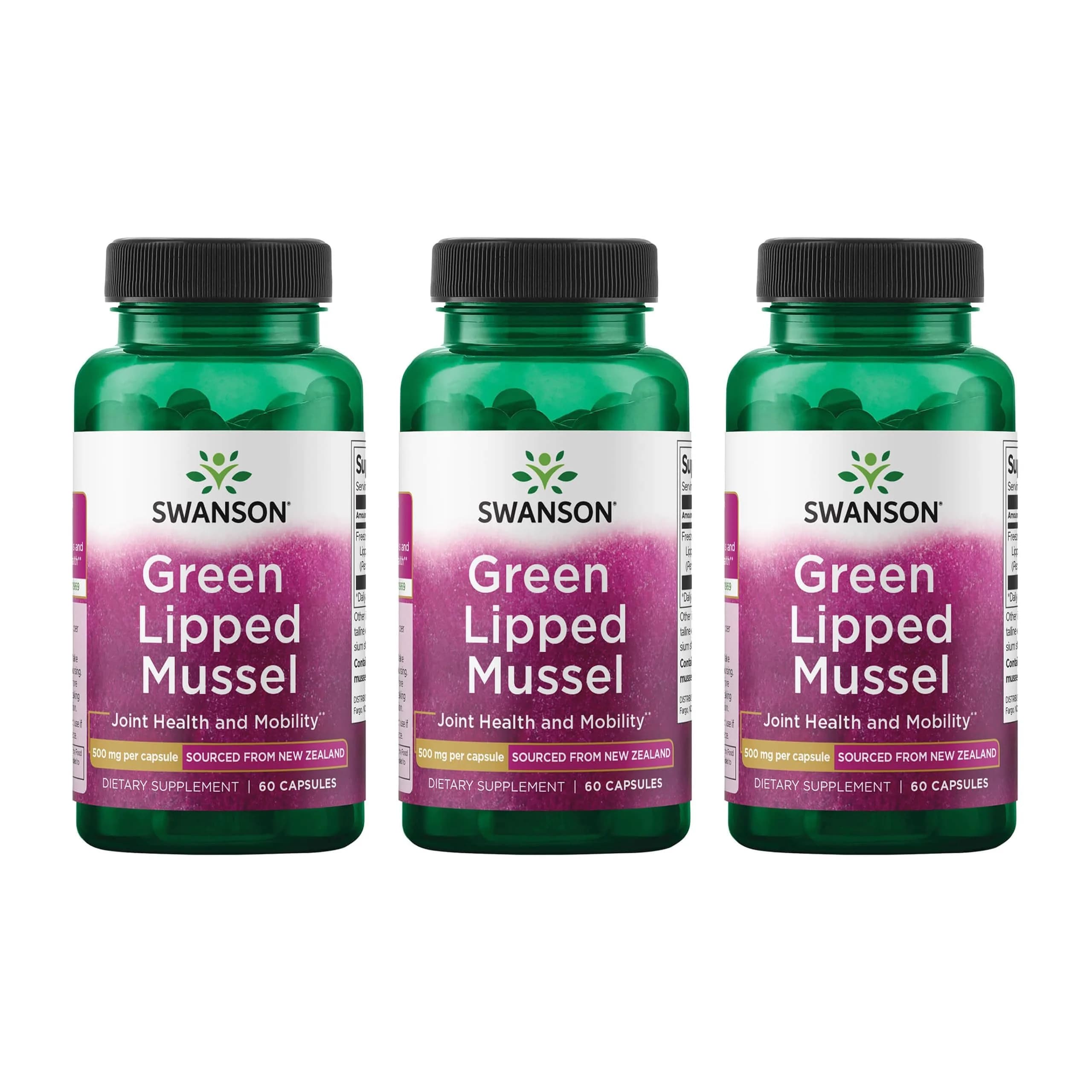 Swanson Green Lipped Mussel 500mg (180 Capsules) | Supports Joint Health & Mobility - main product image