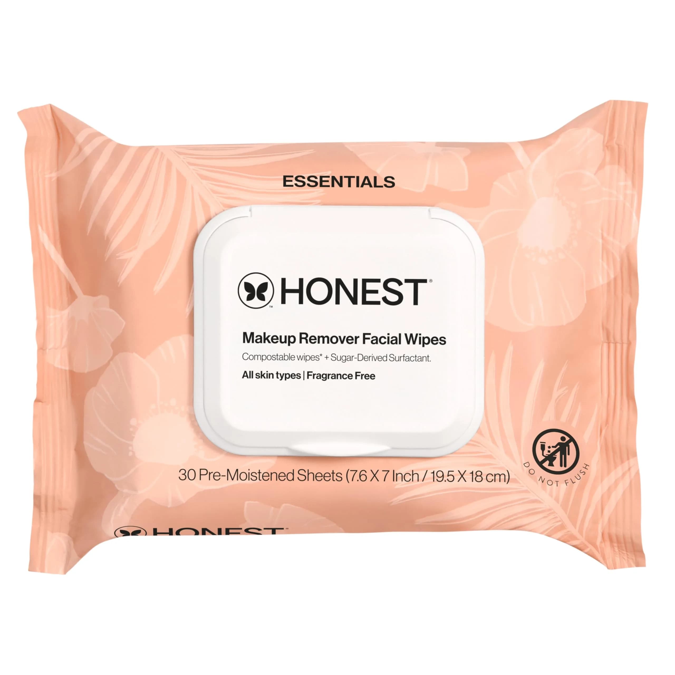 Honest Beauty Cleansing Makeup Remover Facial Wipes, Fragrance-Free, 30ct | Gentle, Hypoallergenic, Waterproof Makeup Removal