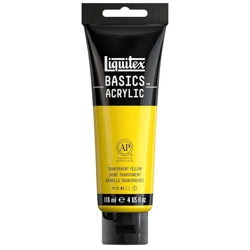 Liquitex BASICS Acrylic Paint Transparent Yellow 4 oz (118 ml) | Artist Quality Pigments - main product image