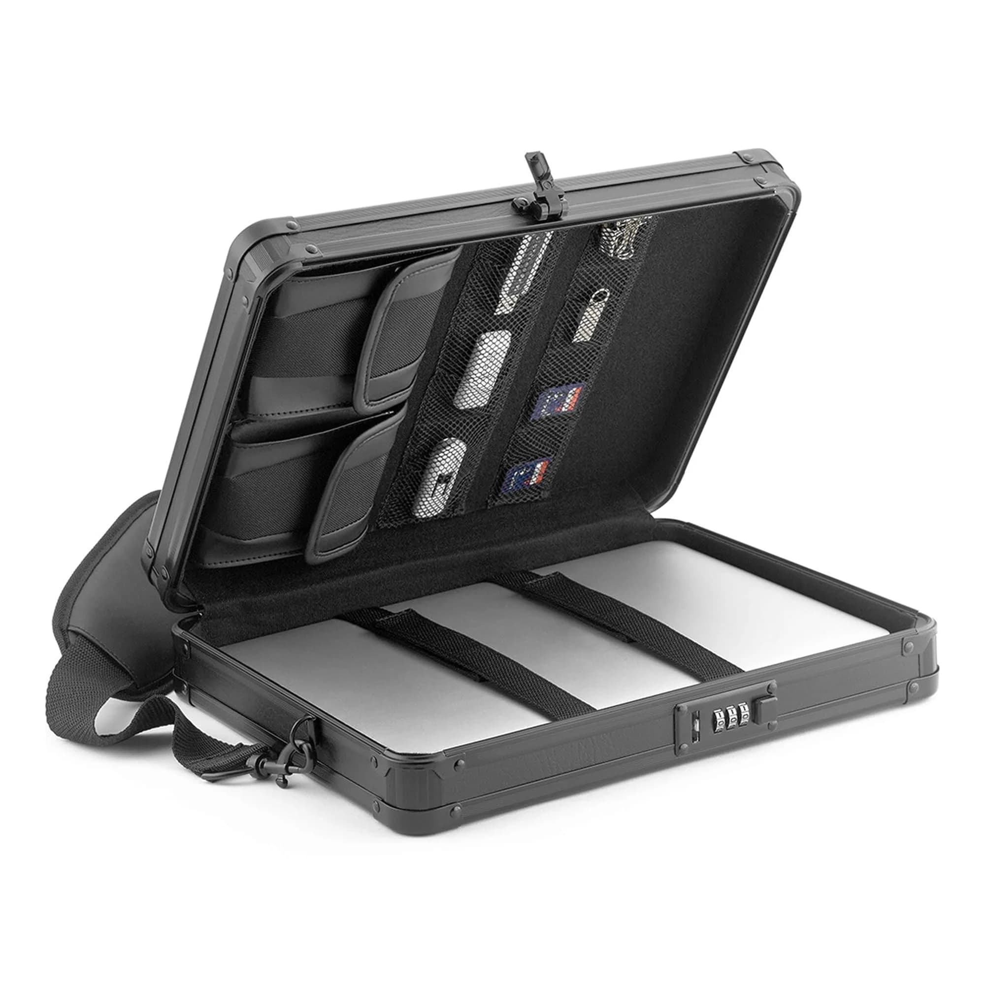 Vaultz Locking Storage Clipboard with Combination Lock, Black | Secure Portable Document & Device Organizer