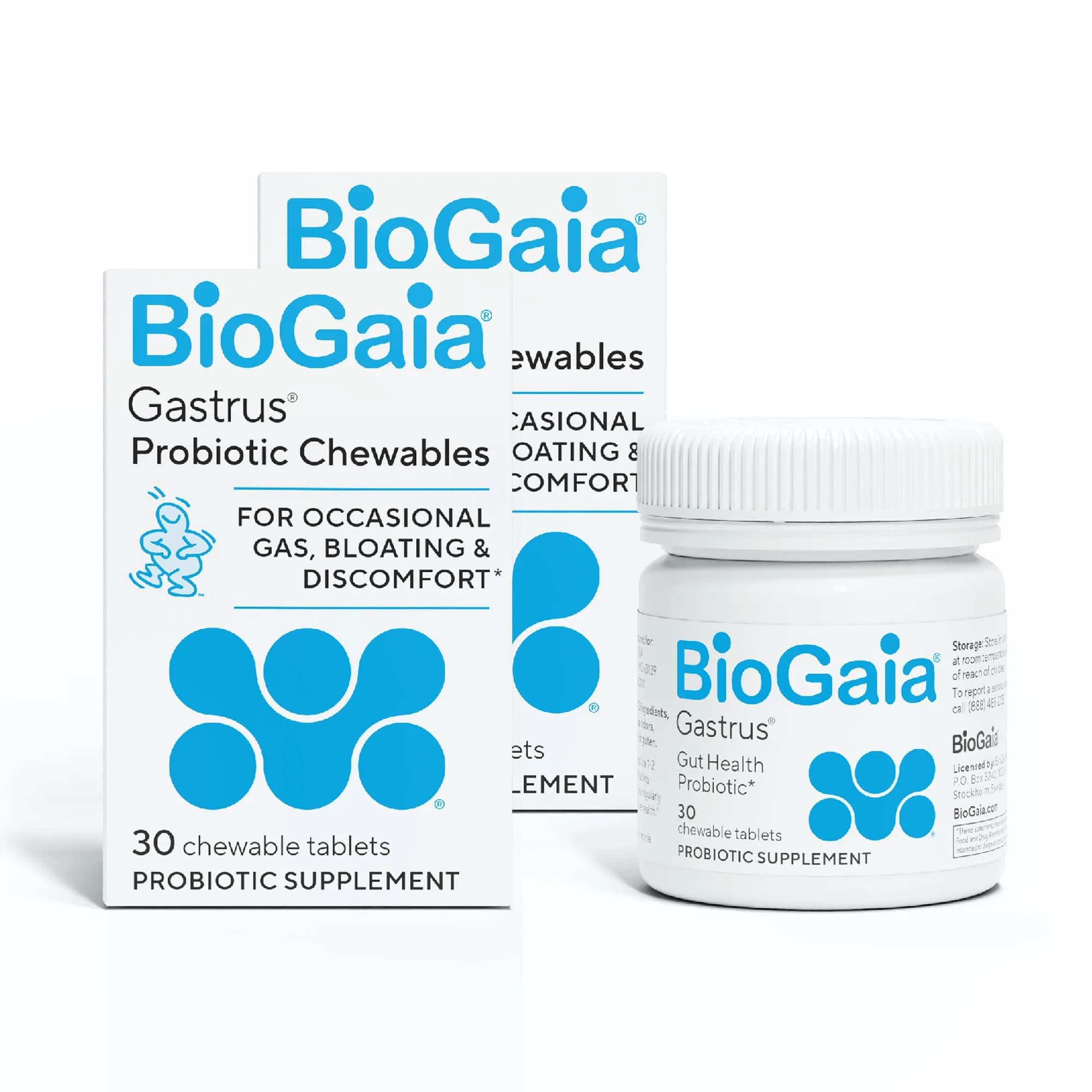 BioGaia Gastrus Chewable Probiotic Tablets | 60 Count (2 Pack) | Mandarin Mint Flavor - main product image