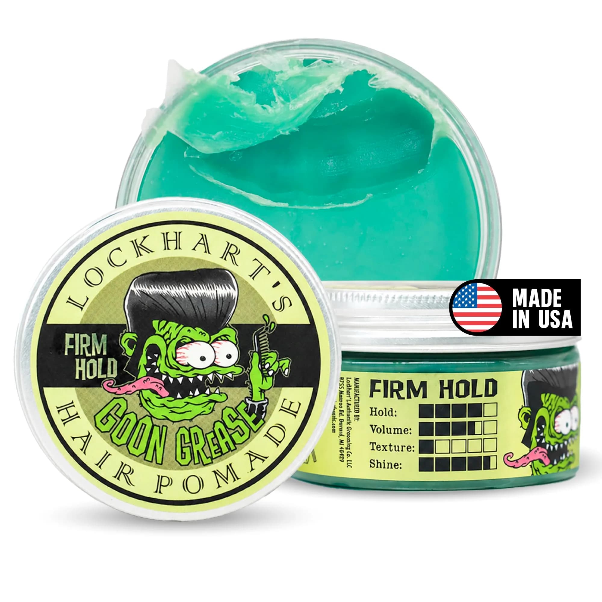 Lockhart's Goon Grease Oil-Based Pomade for Men, Firm Hold & Shine, 3.4 oz | Classic, Reworkable, Moisturizing - main product image