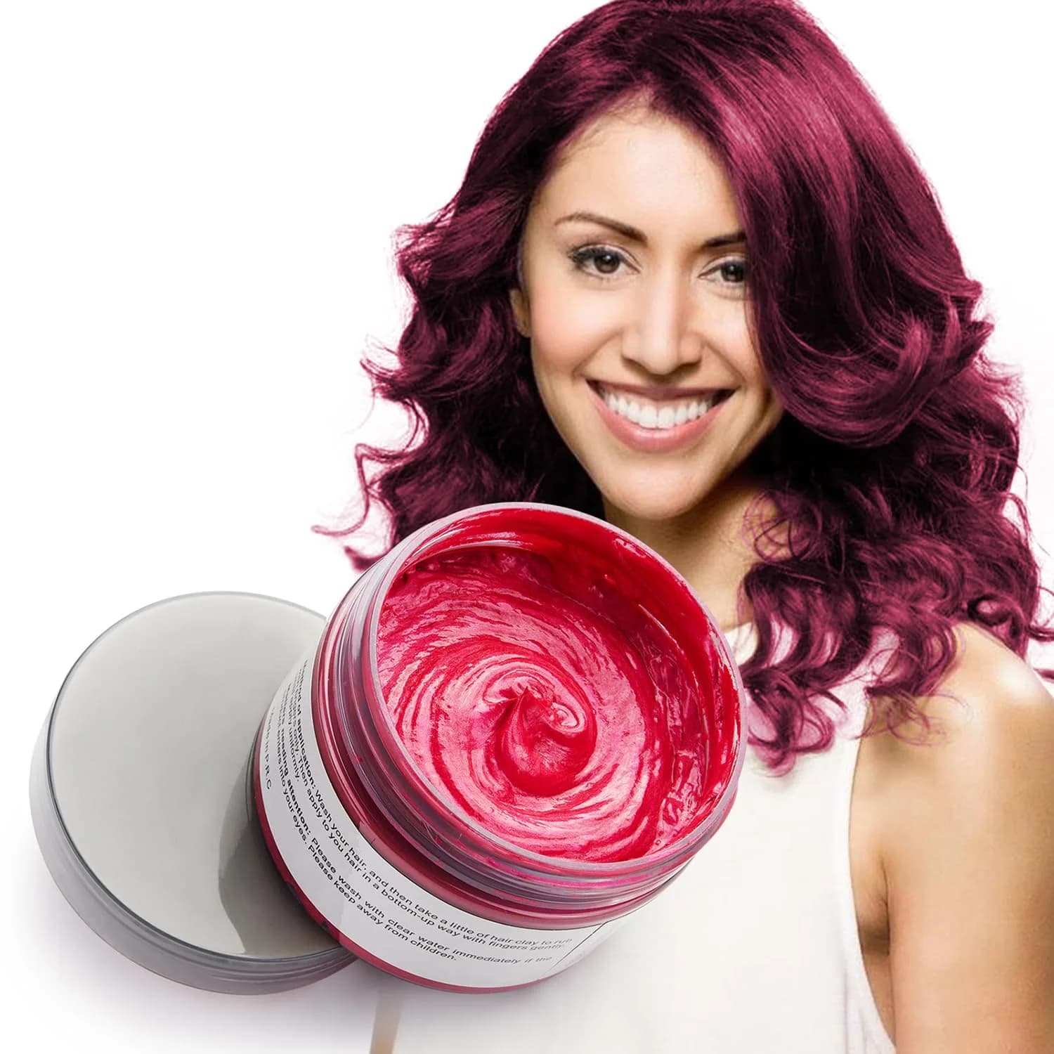 SWAKER Pink Red Hair Color Wax 120g (4.23 oz) | Temporary Styling Cream for Parties & Events - main product image