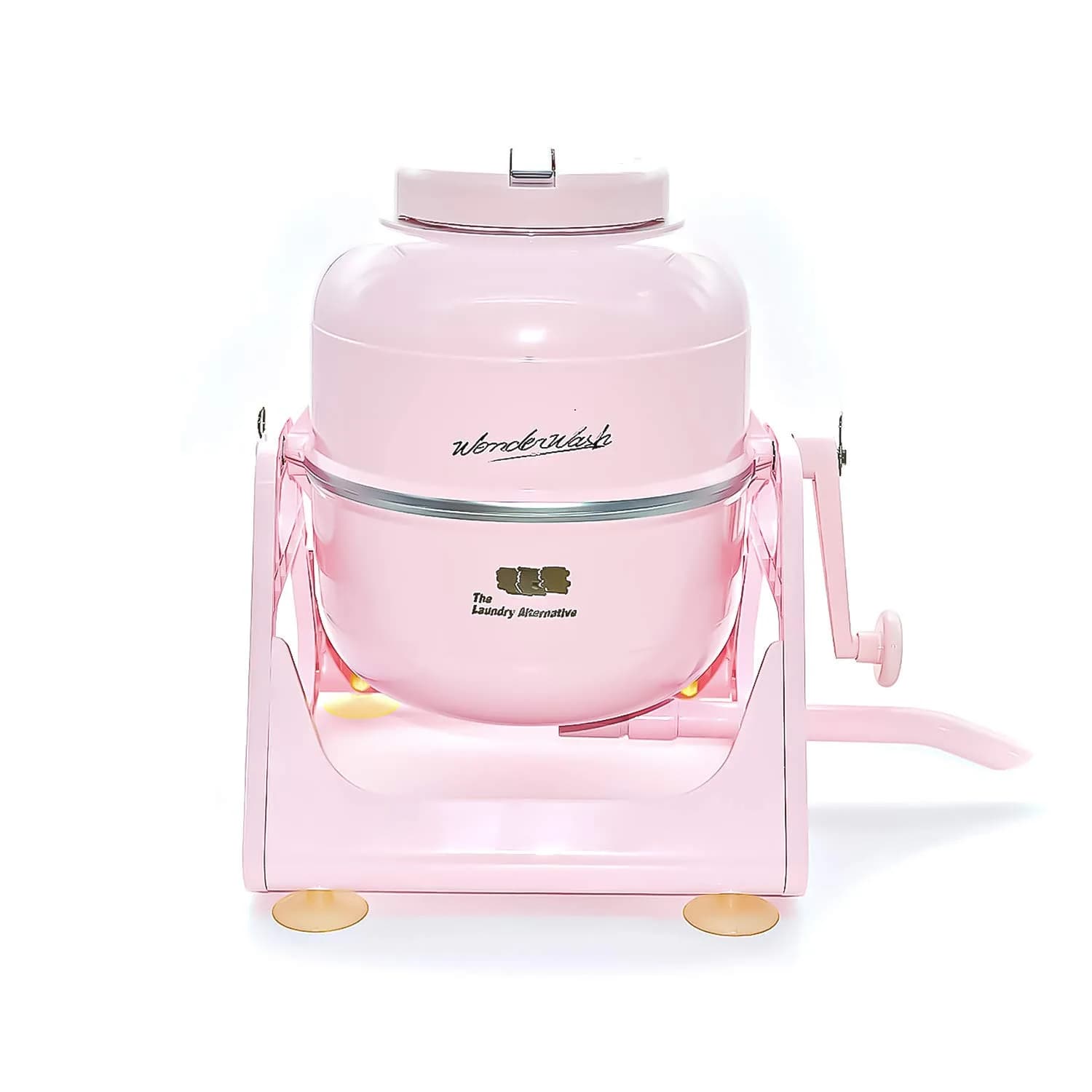 The Laundry Alternative WonderWash Retro Portable Washing Machine | Manual Hand Clothes Washer for Apartments & Tiny Spaces (Pink) - main product image
