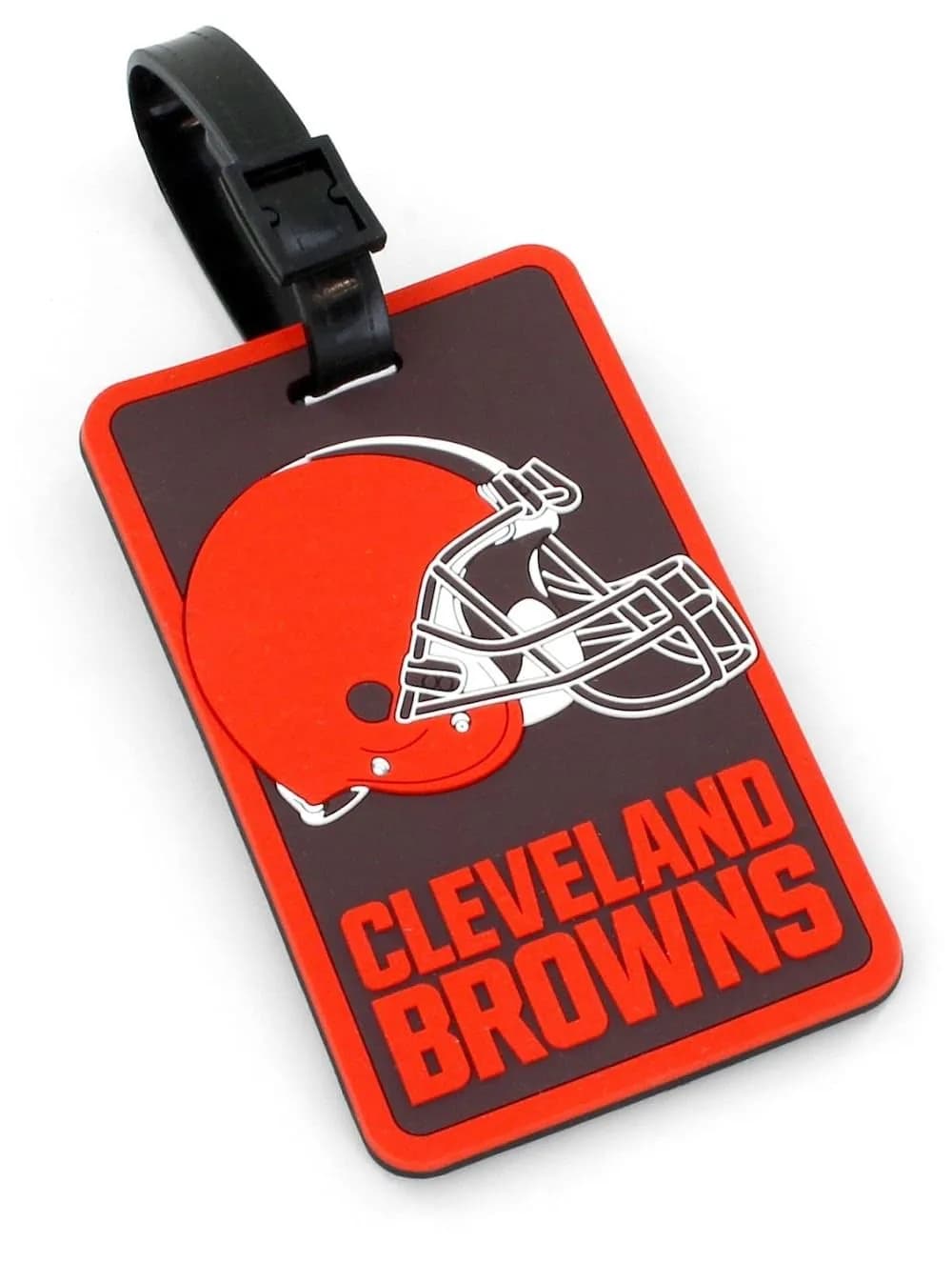 aminco NFL Cleveland Browns Bag Tag | Vibrant Luggage Identifier, High-Quality PU Leather, Adjustable Strap