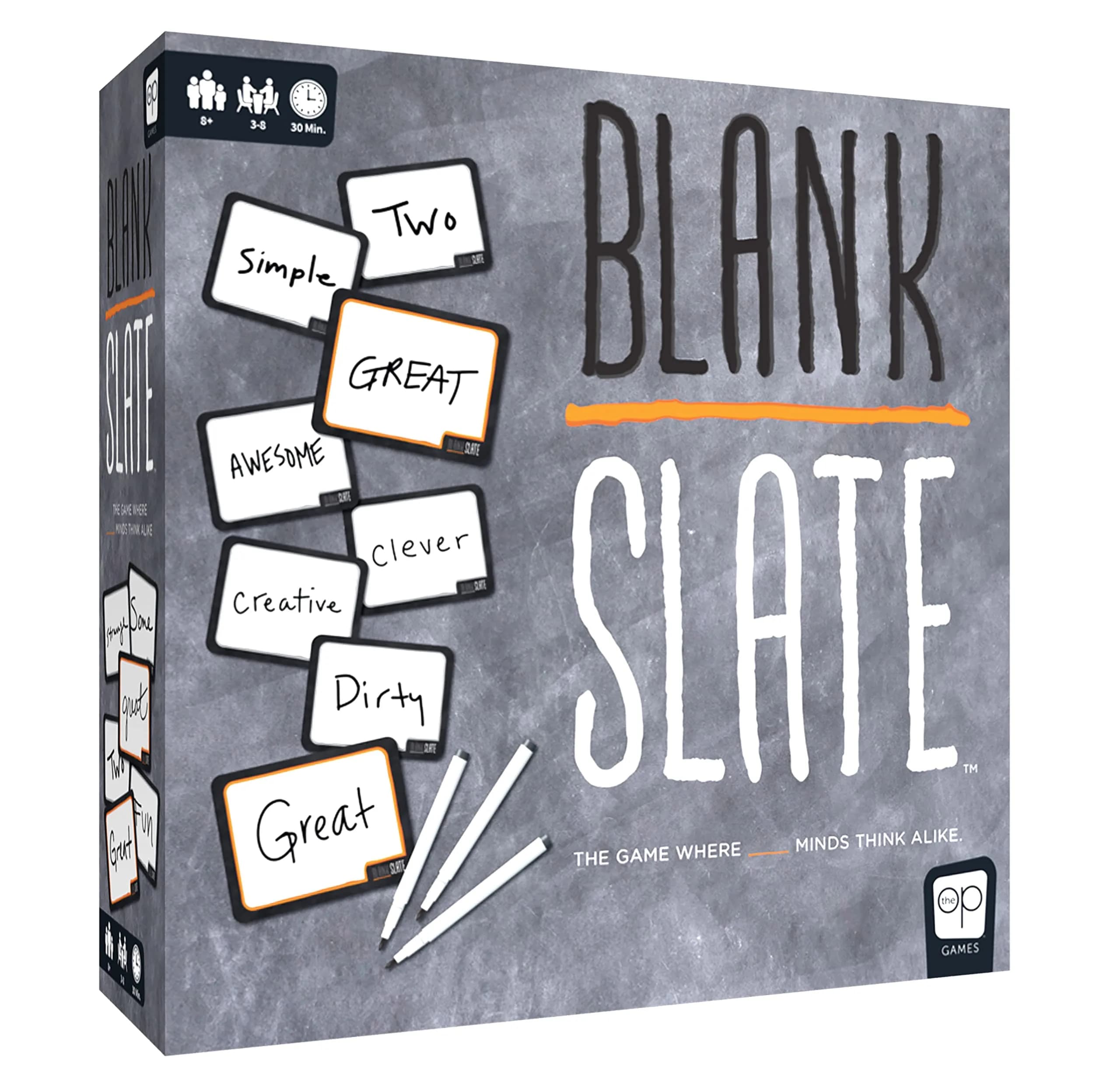 USAOPOLY Blank Slate Board Game | Family & Party Word Prediction Game, 8+ Players, 20-35 Min