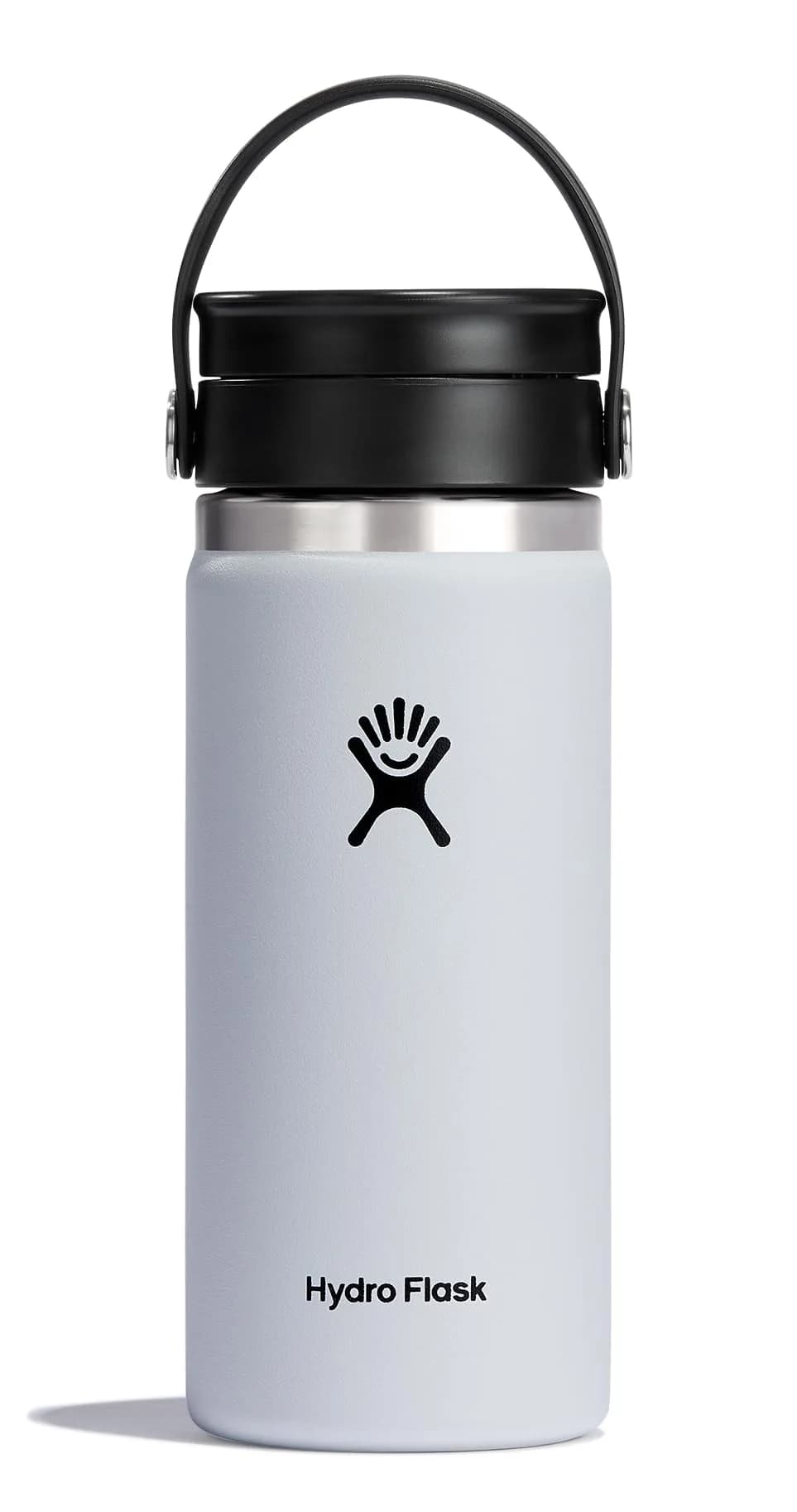 Hydro Flask Water Bottle - Insulated Stainless Steel - Wide Mouth Flex Sip Lid, Non Spill, Leakproof in 16 Oz White