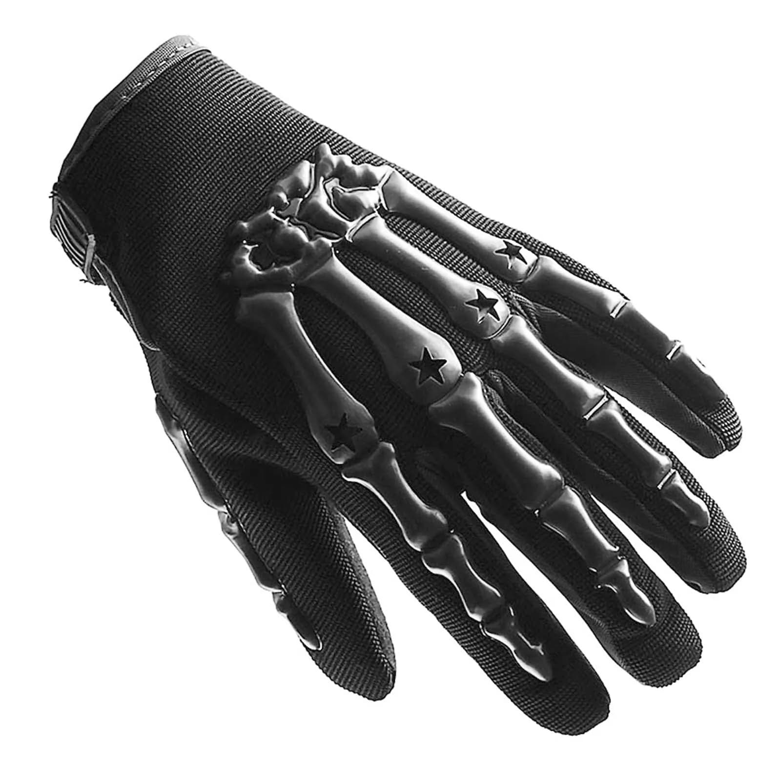 1Storm Youth Motocross Gloves Black M (Palm Width: 2.7 inch) | Skeleton Cycling Kids Gloves
