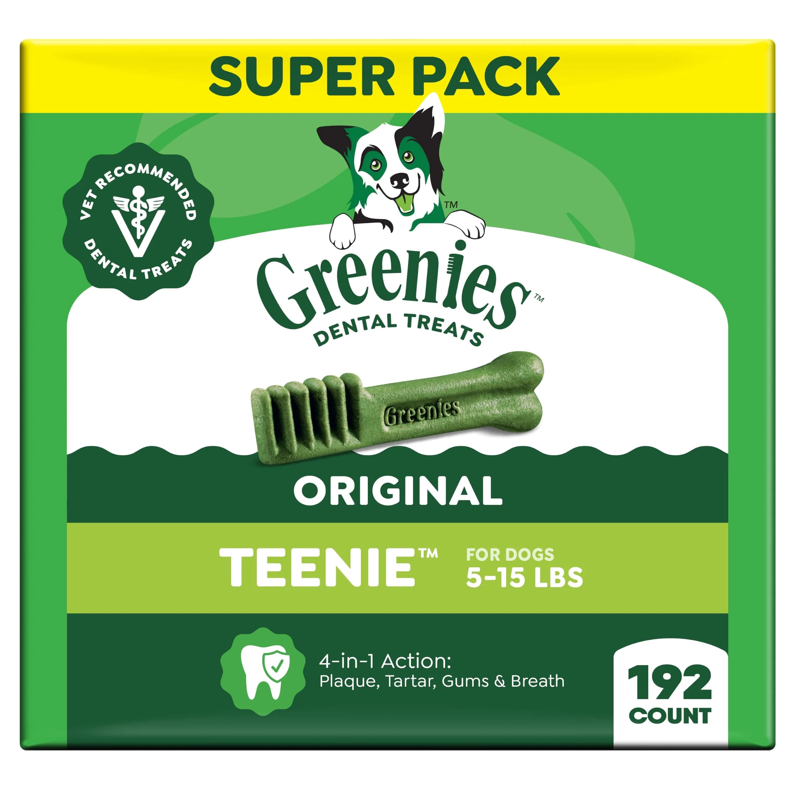 Greenies Teenie Original Natural Dental Dog Treats, Chicken, 192 Count (Pack of 1) | Vet-Recommended for Small Dogs 5-15 lbs - main product image