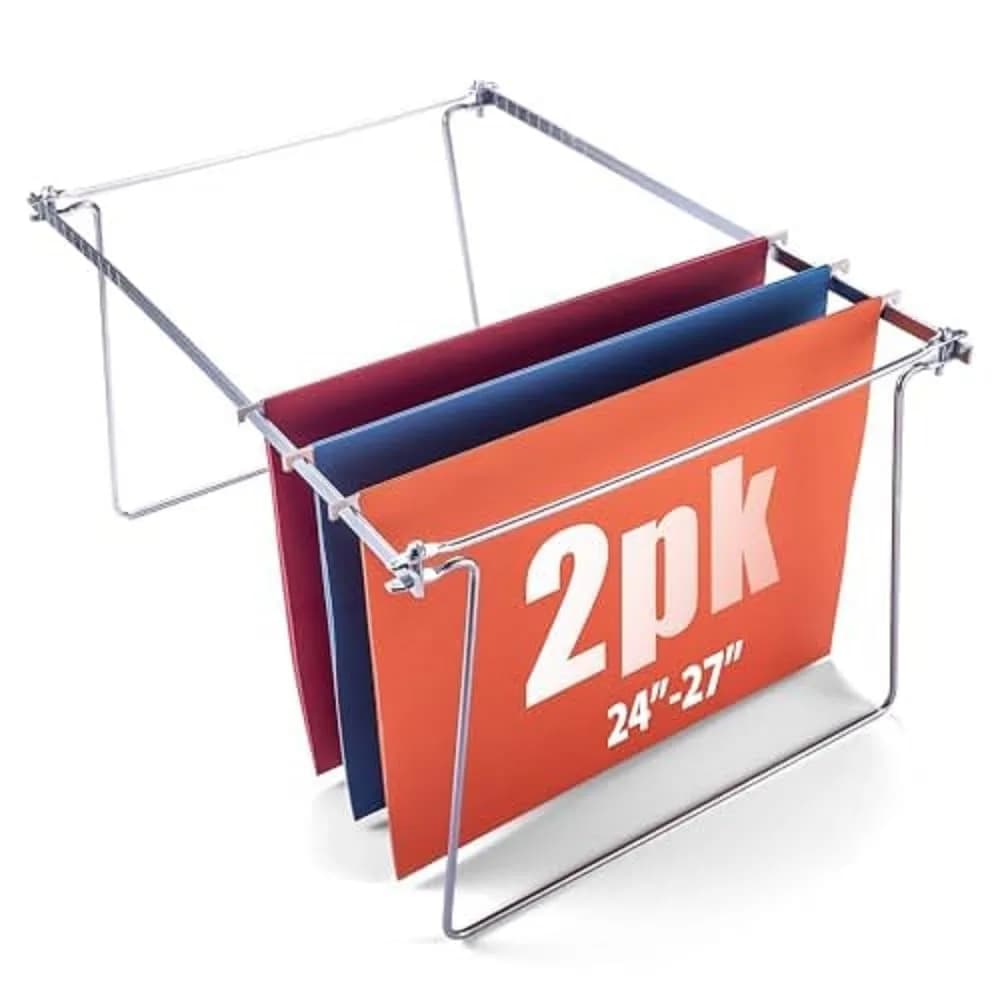 Officemate Adjustable Steel Hanging File Frame for Letter Size Folders | 24-27 Inch, Set of 2 - main product image