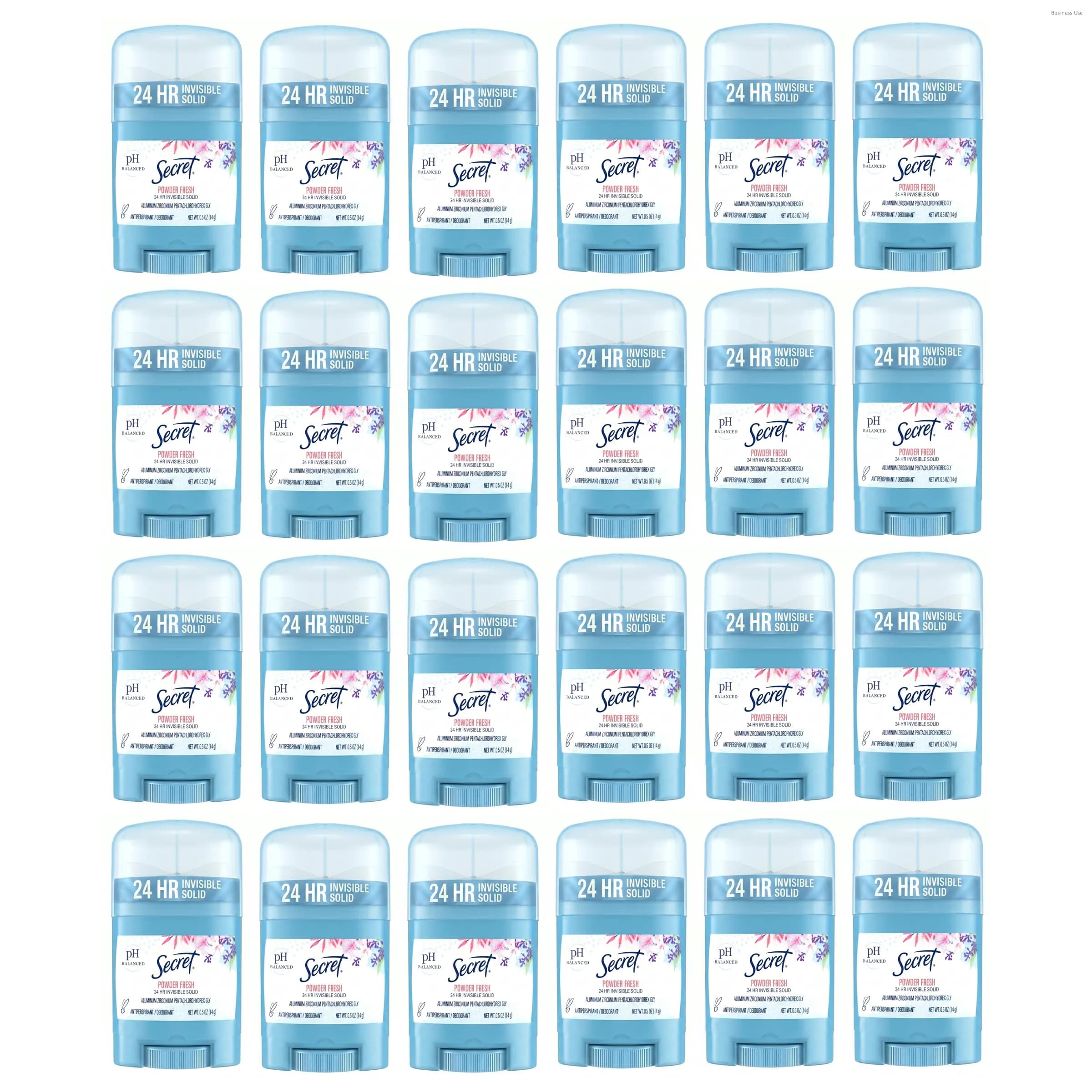 Secret Powder Body Deodorant 0.5 oz | 24hr Sweat & Odor Protection, PH Balanced, Gentle on Skin, Invisible Solid, Travel Size - main product image