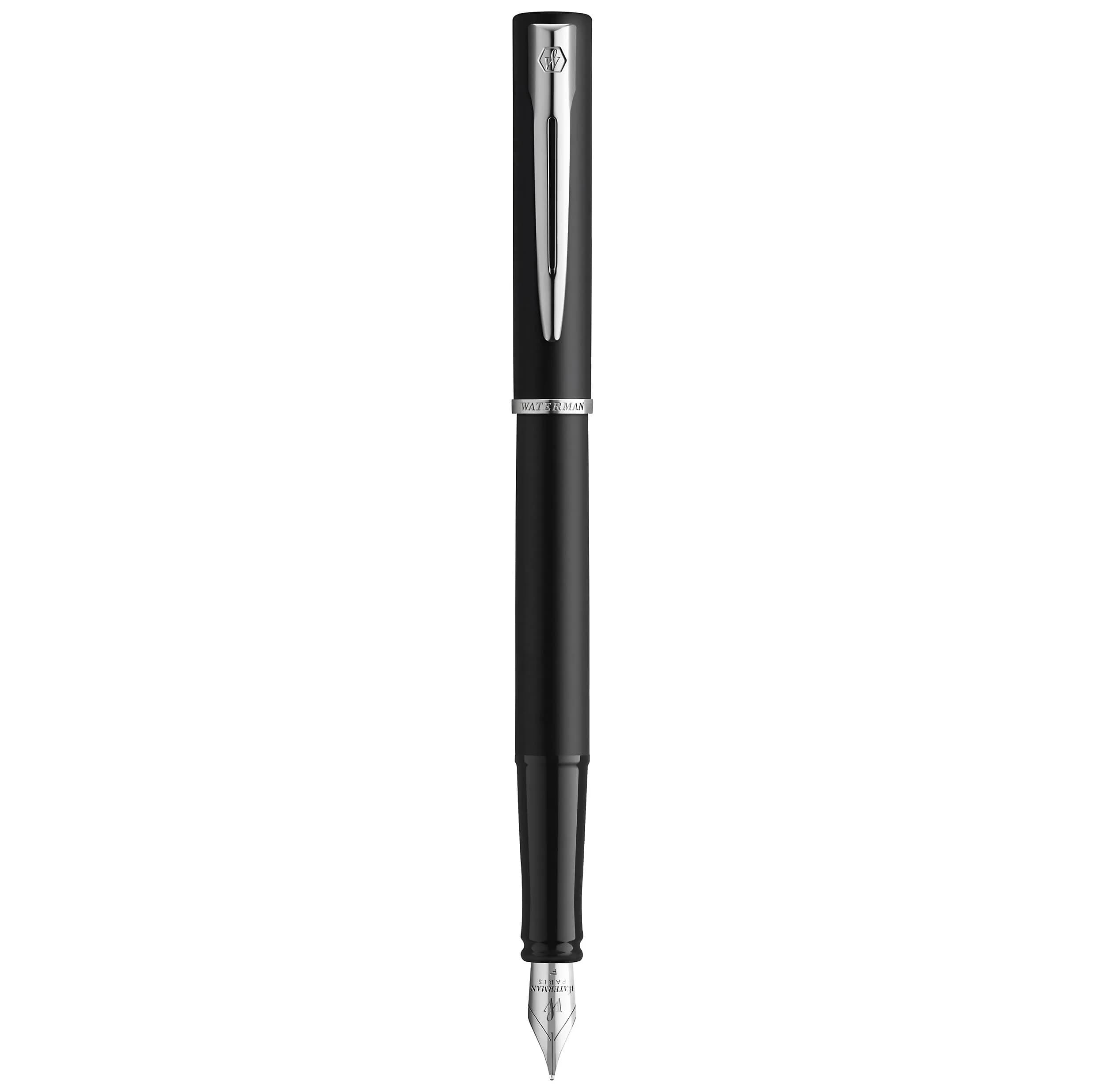 Waterman Allure Fountain Pen, Fine Point, Black Lacquer with Silver Trim | French-Crafted Writing Instrument - main product image