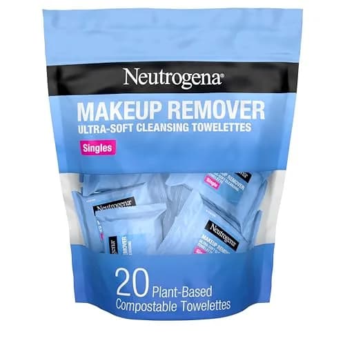 Neutrogena Makeup Remover Wipes Daily Single Face Cleansing Towelettes, 20 Count Individually Wrapped | Alcohol-Free Micellar Infused - main product image