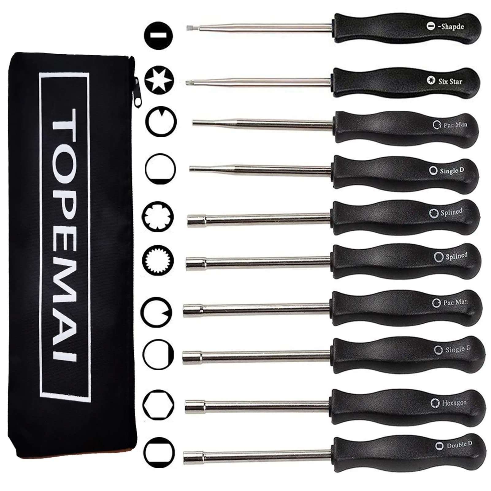 TOPEMAI Carburetor Adjustment Tool Kit for 2 Cycle Engines | 10-Piece Set with Stainless Steel Tools (0.28kg, 10 tools, universal fit) - main product image