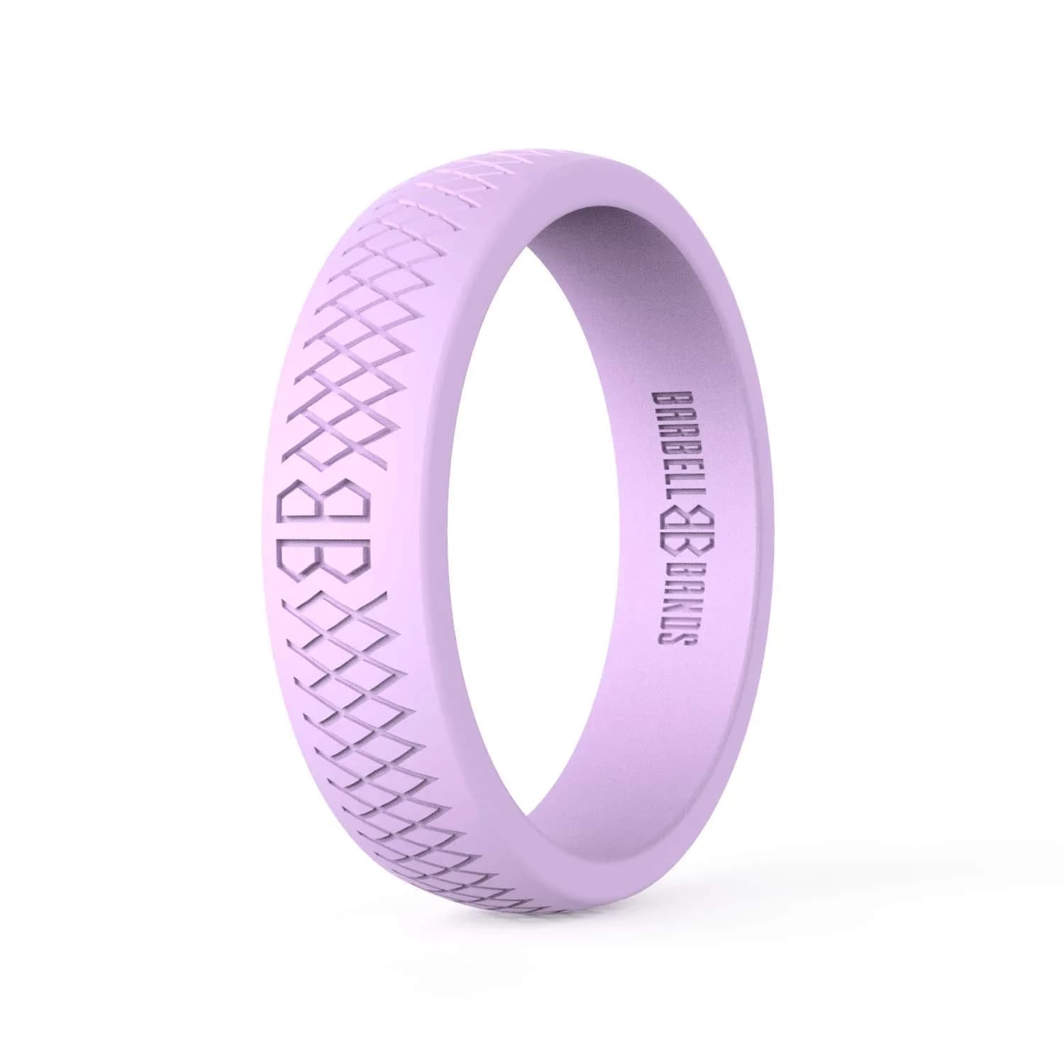 Barbell Bands Silicone Wedding Ring for Women | Premium Rubber Band for Fitness, Lifting, Active Lifestyle - Comfortable and Durable Lilac Size 9 - main product image
