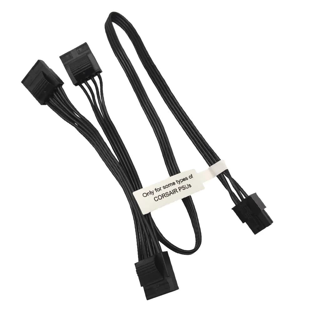 COMeap 6 Pin to 3x Molex Female Power Cable 50cm (20in) | Connects Corsair PSUs to Risers & Drives - main product image