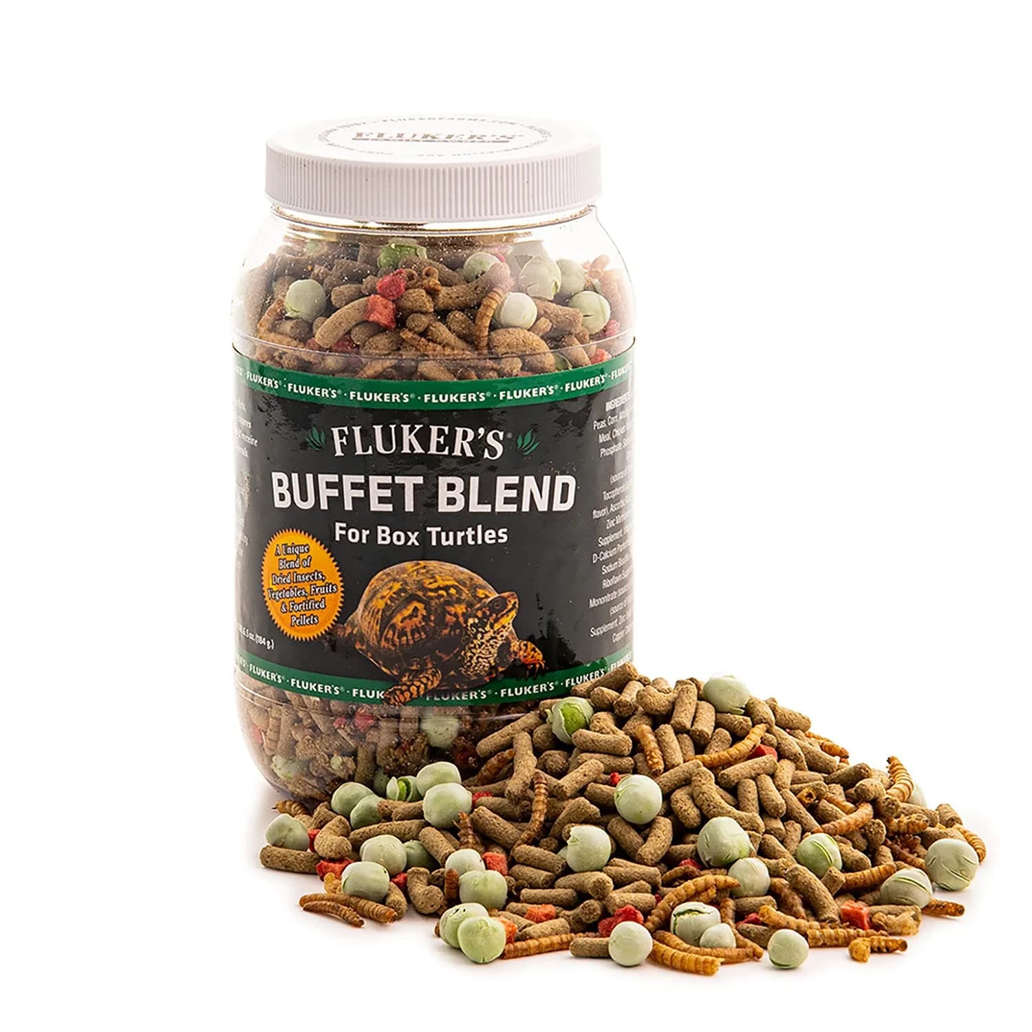 Fluker's Buffet Blend Box Turtle Diet, 6.5 oz | Complete Nutritional Blend for Reptiles