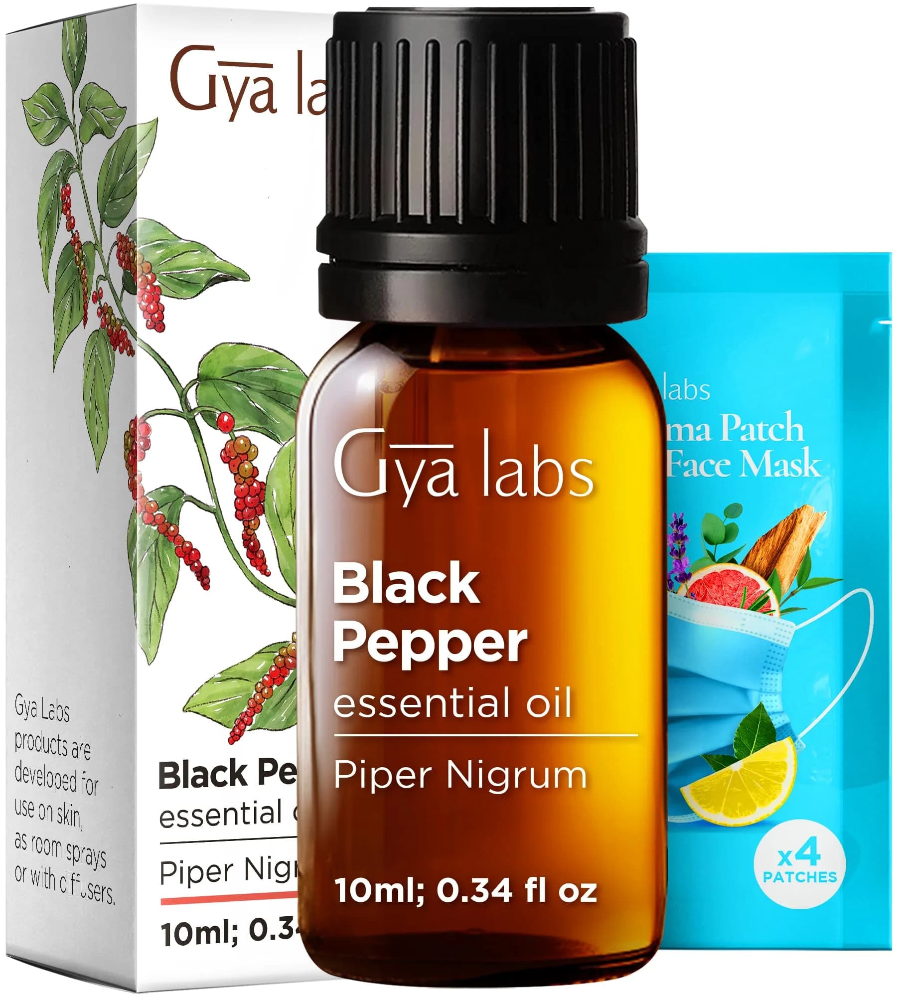 Gya Labs Black Pepper Essential Oil 10ml (0.34 Fl Oz) | Spicy Warming Aroma for Diffusers & Candle Making - main product image