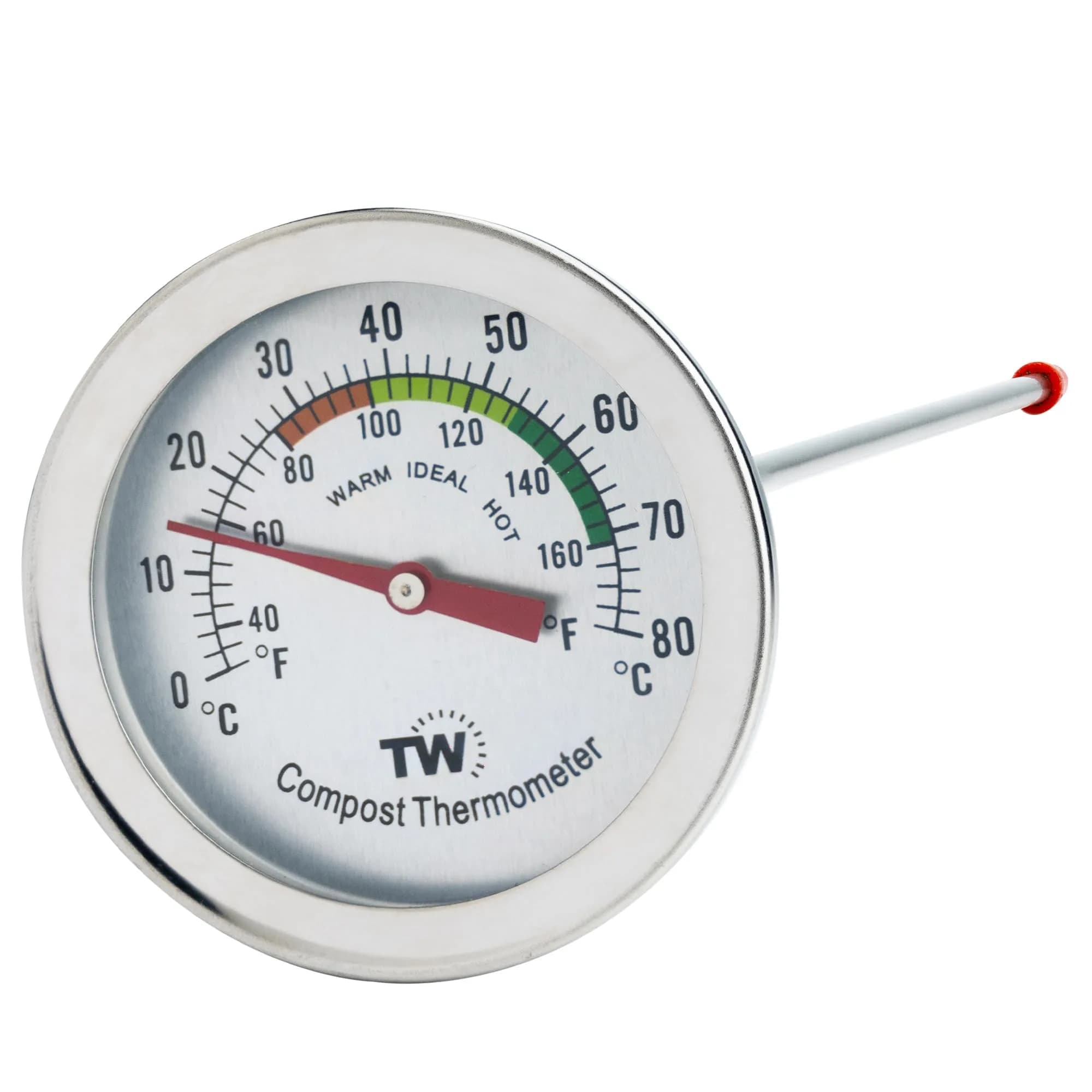 Thermometer World Compost Thermometer with 295mm Probe & 50mm Dial | Measures 120°F (49°C) Soil Temperature - main product image