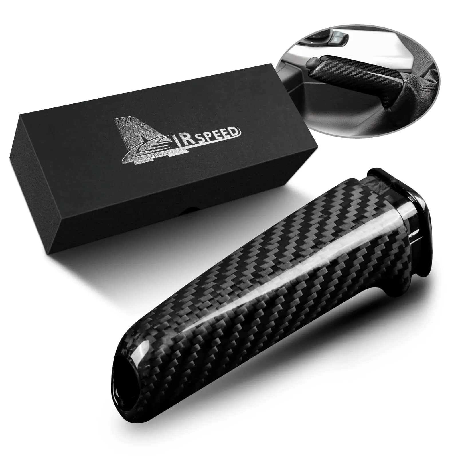AIRSPEED Carbon Fiber Handbrake Cover Grip for BMW F Series (1 pc) - main product image