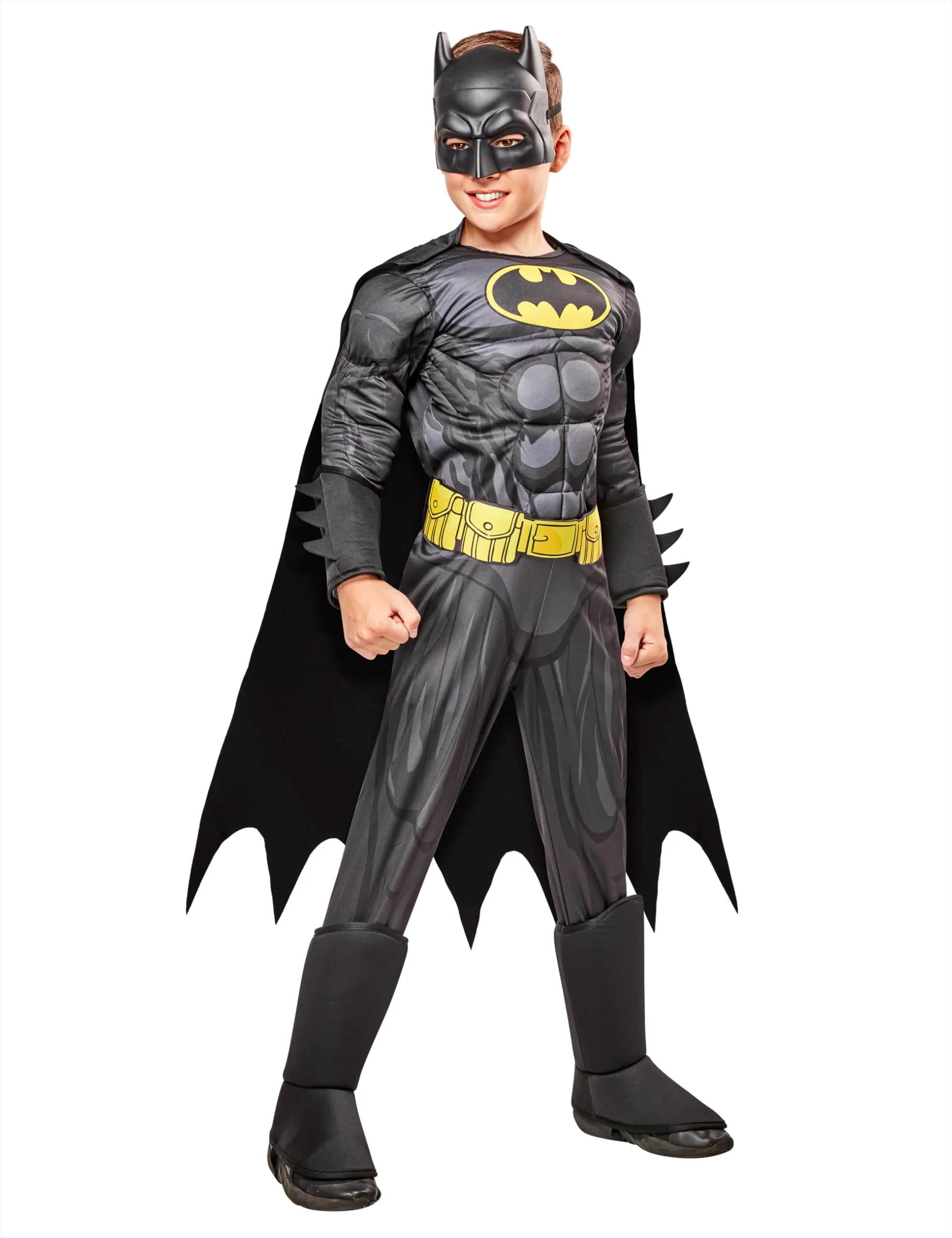 Rubies DC Comics Batman Deluxe Muscle Chest Costume for Kids, Boys XS (2-4) | Officially Licensed Superhero Outfit - main product image