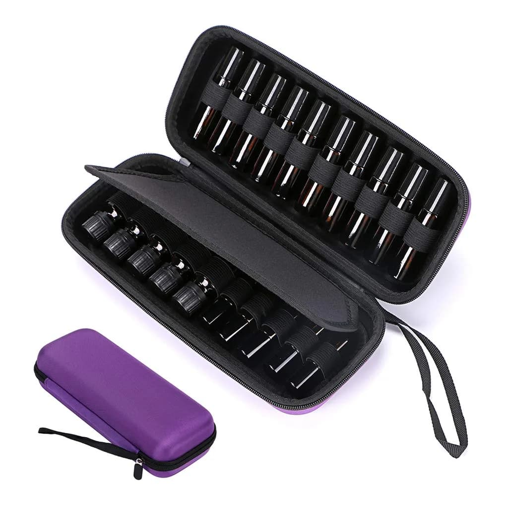 Hipiwe EVA Essential Oils Carrying Case Organizer for 20Pcs Rollers Bottles | Water-Resistant, Lightweight & Travel-Friendly