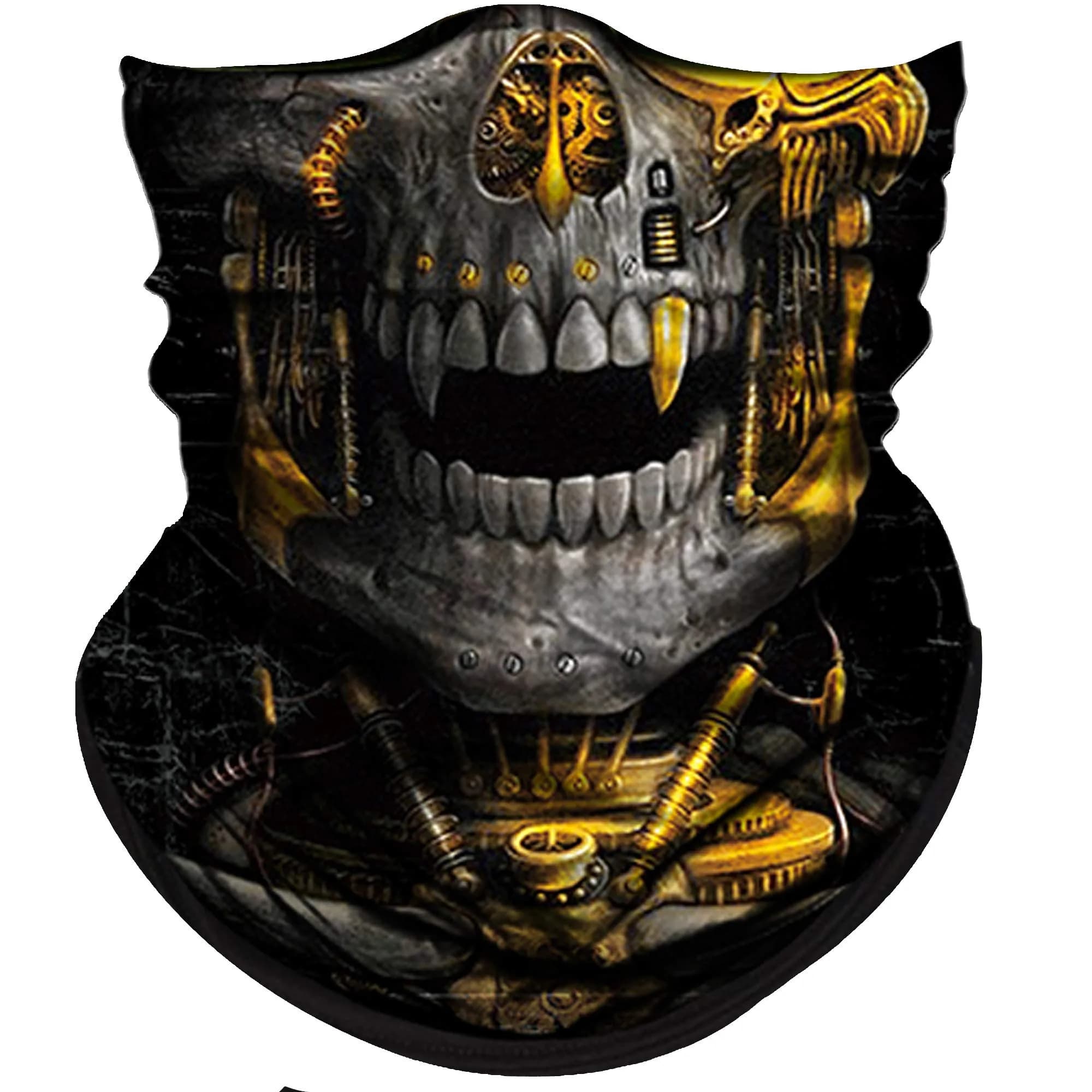 Obacle Skull Face Mask Half for Dust Wind UV Sun Protection Seamless 3D Tube Mask Bandana for Men Women (Skull Light Blue Rock Melt)