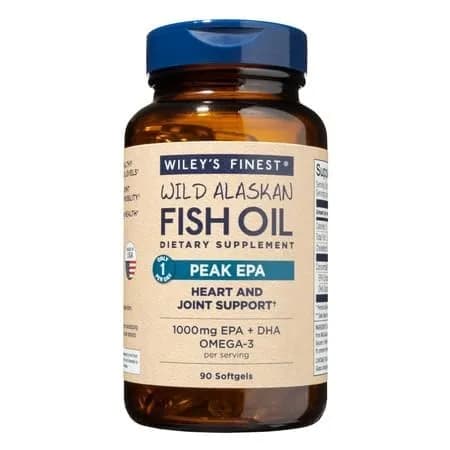 Wiley's Finest Wild Alaskan Fish Oil Peak EPA 90 Count | 1000mg Omega-3 Support