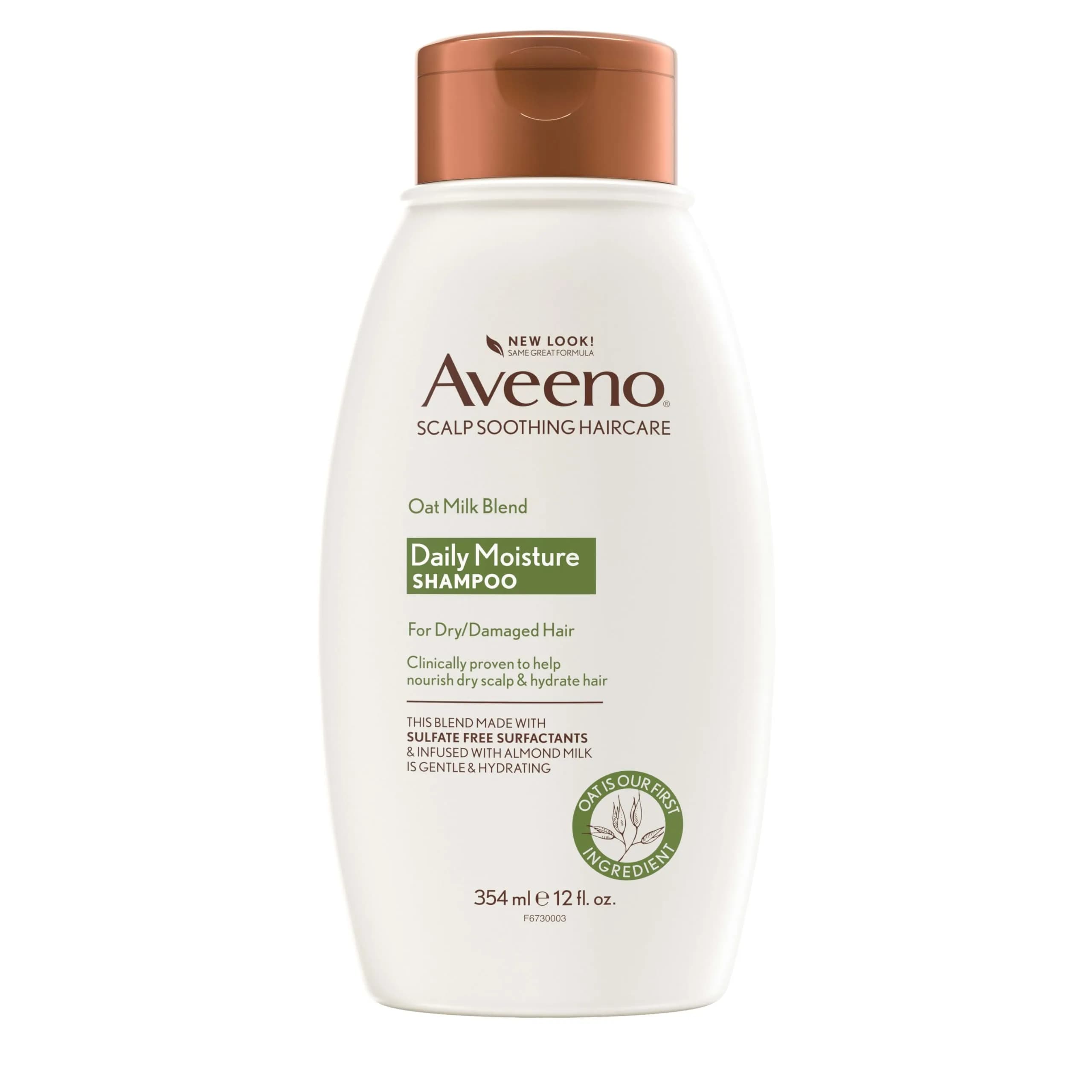 Aveeno Oat Milk Blend Moisturizing Shampoo for Dry Damaged Hair 354ml (12 fl oz) | Hydrates and Nourishes - main product image