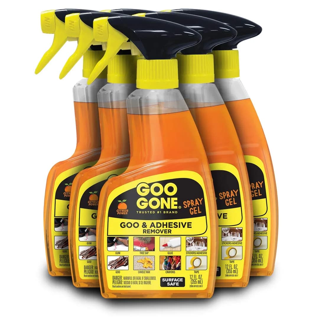 Goo Gone Spray Adhesive Remover Gel 6 Pack 12 Fl Oz (72 Fl Oz Total) | Citrus Cleaning Power for Glue, Stickers, Tape, Gum, Wax - main product image