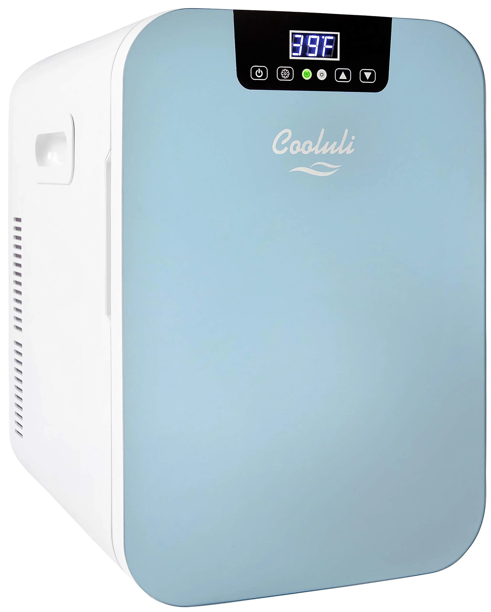 Cooluli 20L Mini Fridge for Bedroom, Car & Dorm - Digital Temp Control, EcoMax Technology, Blue
