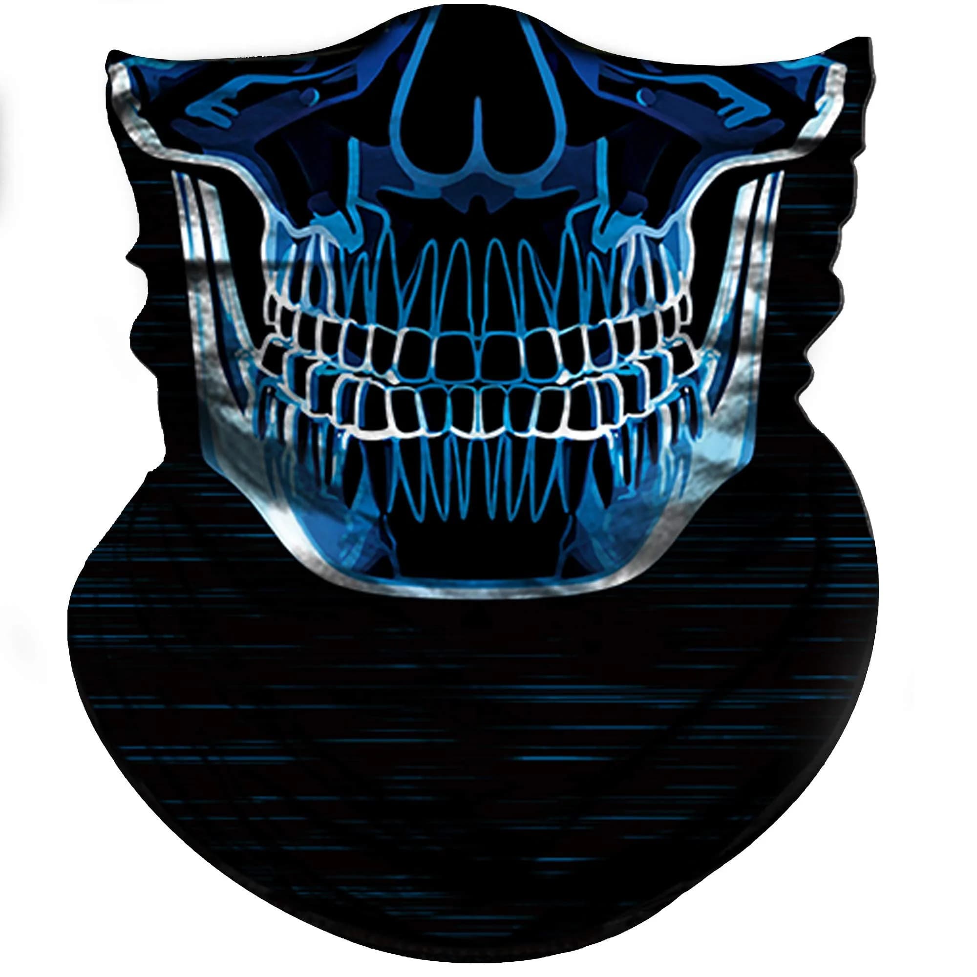 Obacle Skull Face Mask Half for Dust Wind UV Sun Protection Seamless 3D Tube Mask Bandana for Men Women (Skull Light Blue Rock Melt)
