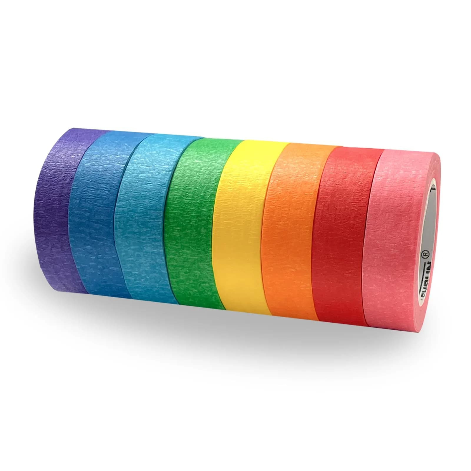 JONYEE Colored Masking Tape 8 Rolls | 2.54 cm (1 Inch) x 15 m (49.2 ft) Biodegradable Crepe Paper Tape - main product image