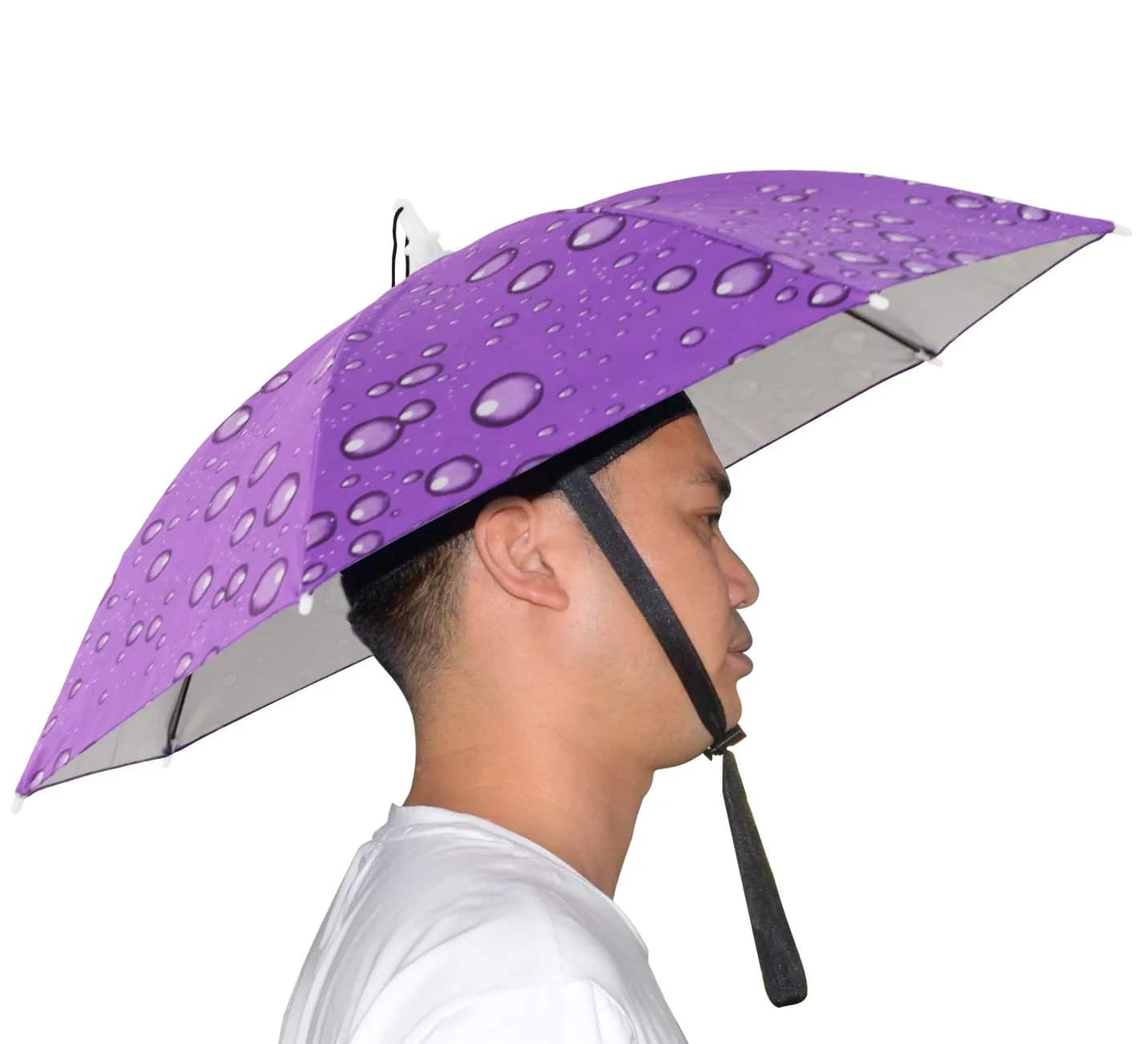 NEW-Vi Blue 2 Pcs Umbrella Hat | Hands-Free Sunshade & Rain Protection