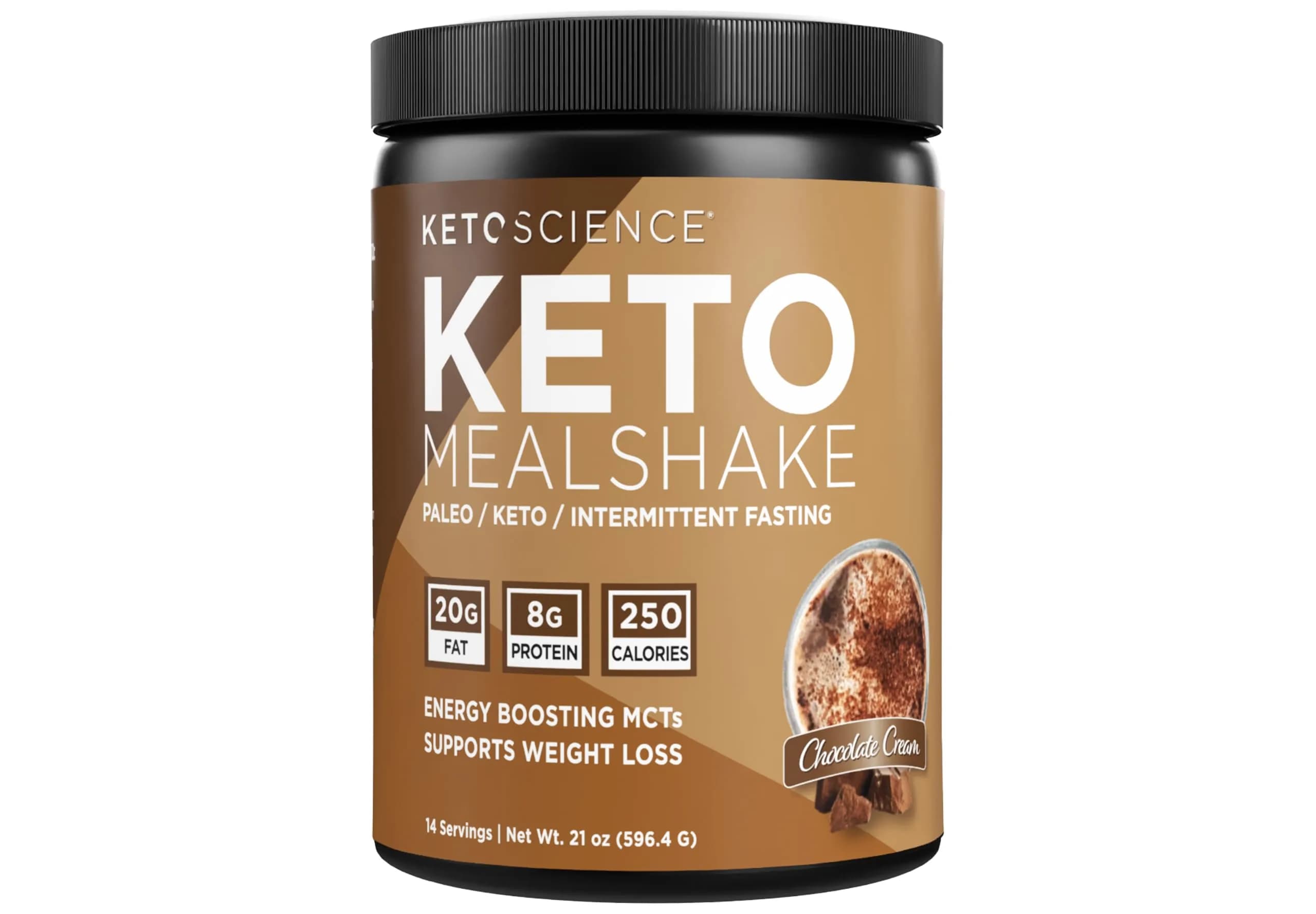 Keto Science Keto Shake Powder – Chocolate | Meal Replacement with MCT Oil & Collagen (20.49 oz) - main product image