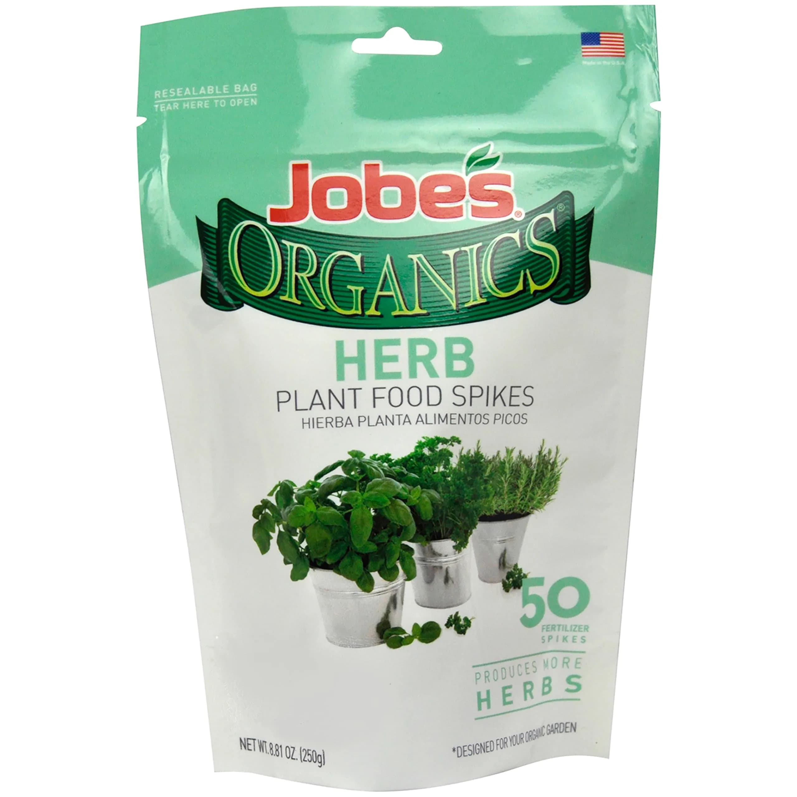 Jobe’s Organics Herb Garden Fertilizer Spikes, 50 Count | Organic Plant Care for Herbs - main product image