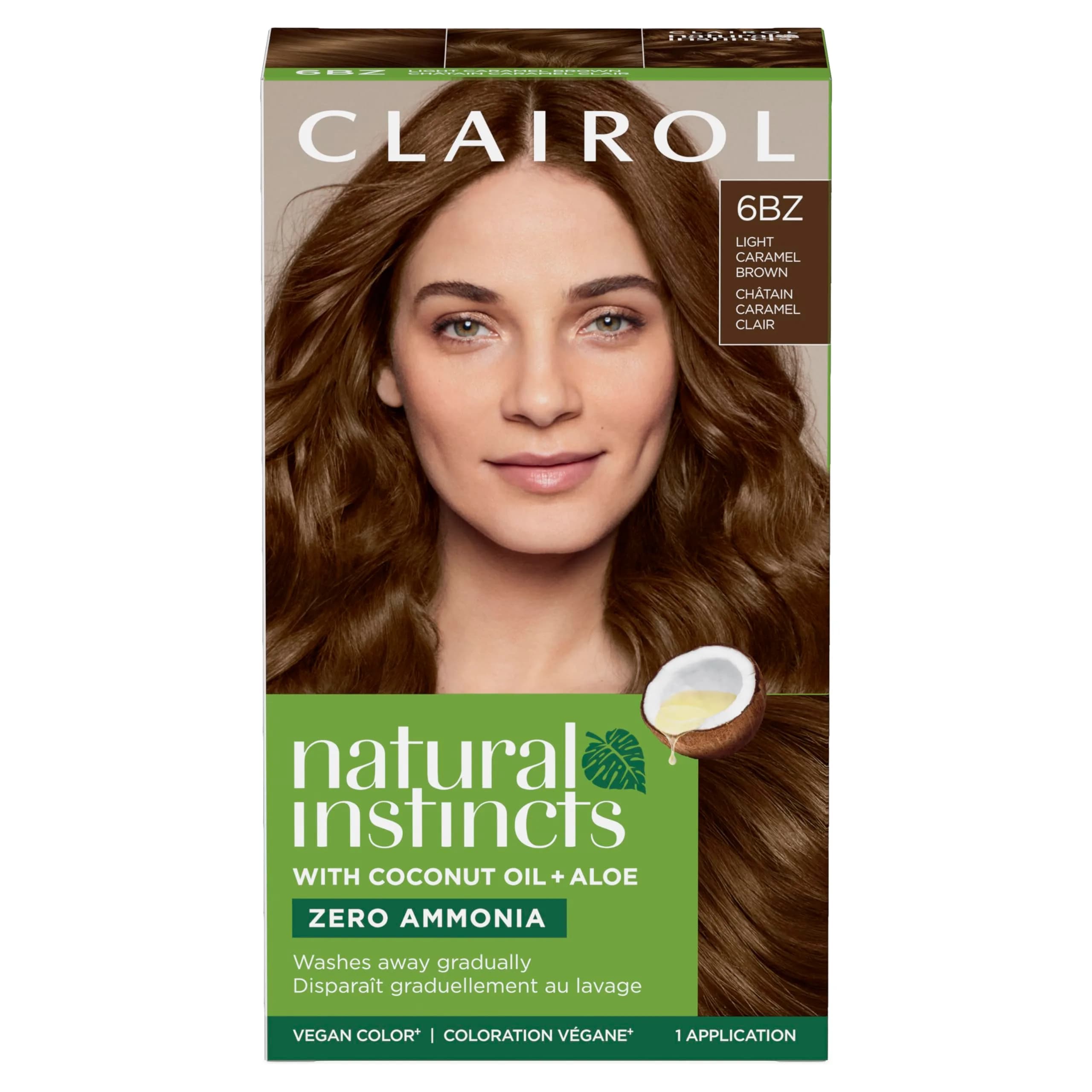 Clairol Natural Instincts Demi-Permanent Hair Dye 6BZ Light Caramel Brown | Vegan, Ammonia-Free, Glossy Shine (70-120 chars)