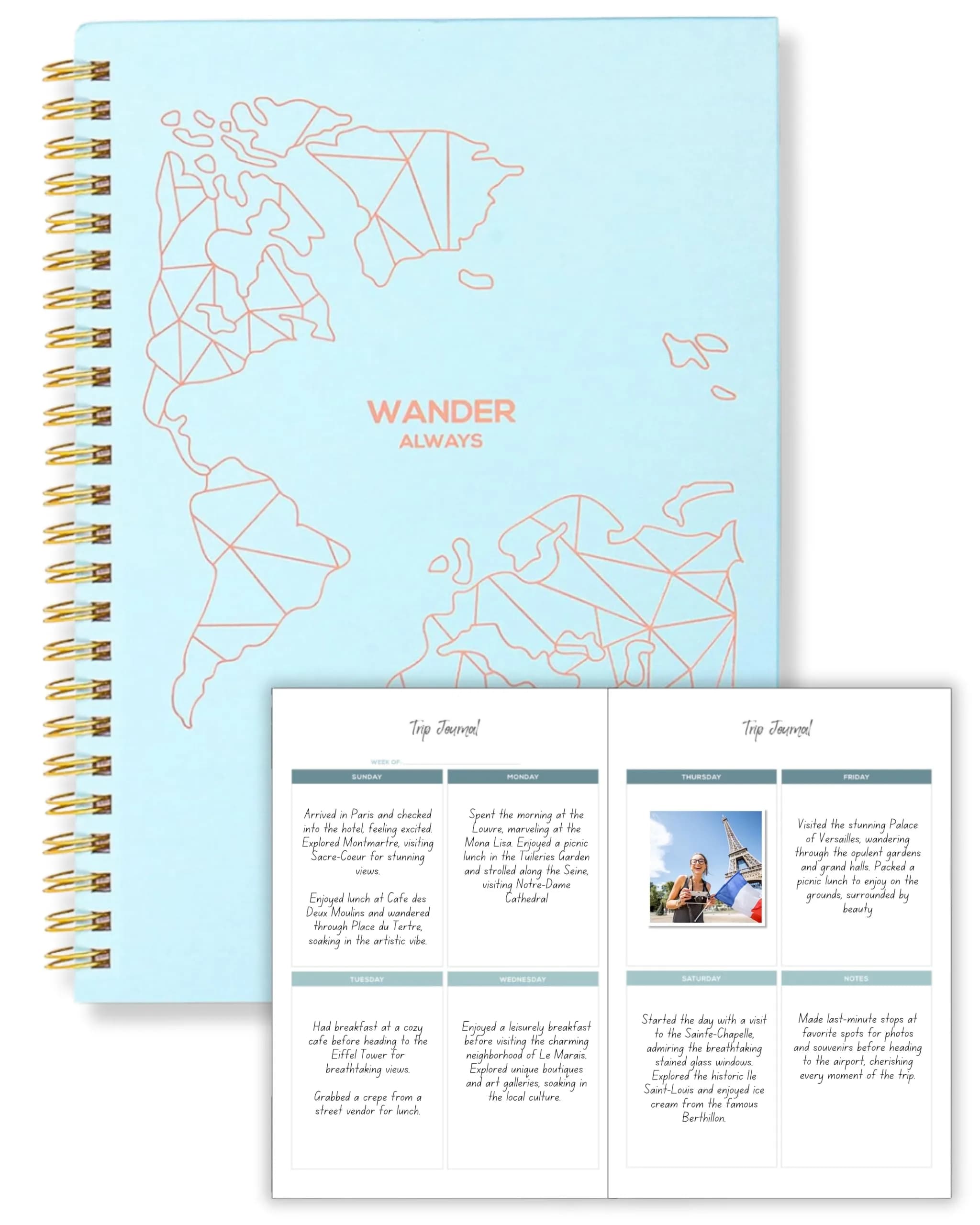 Lamare Travel Journal for Women – Travel Notebook & Vacation Planner | Compact, Undated, Travel Memory Book - main product image