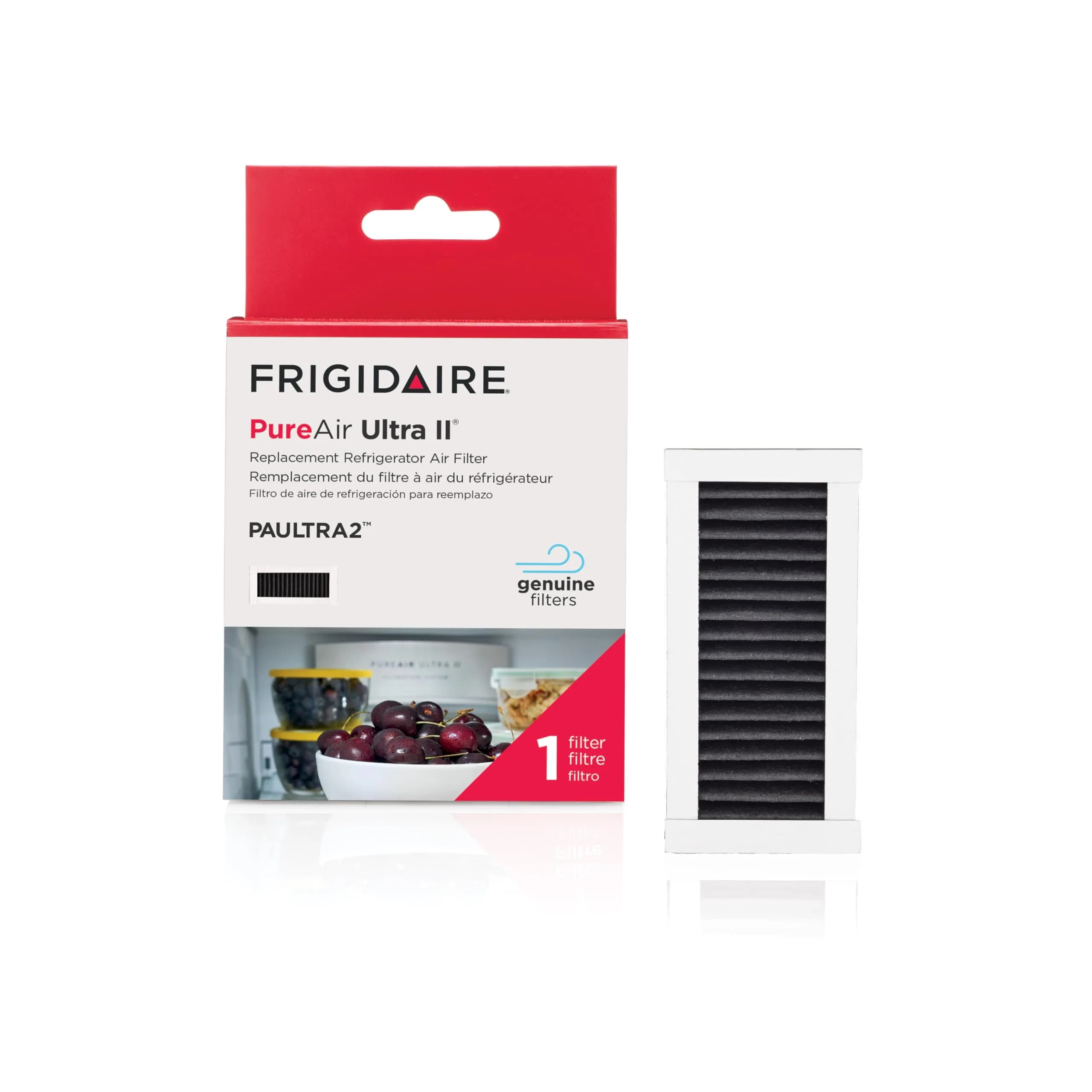 Frigidaire PAULTRA2 Pure Air Ultra II Refrigerator Air Filter 1 Count (Pack of 1) | Carbon Technology for Odor Absorption - main product image