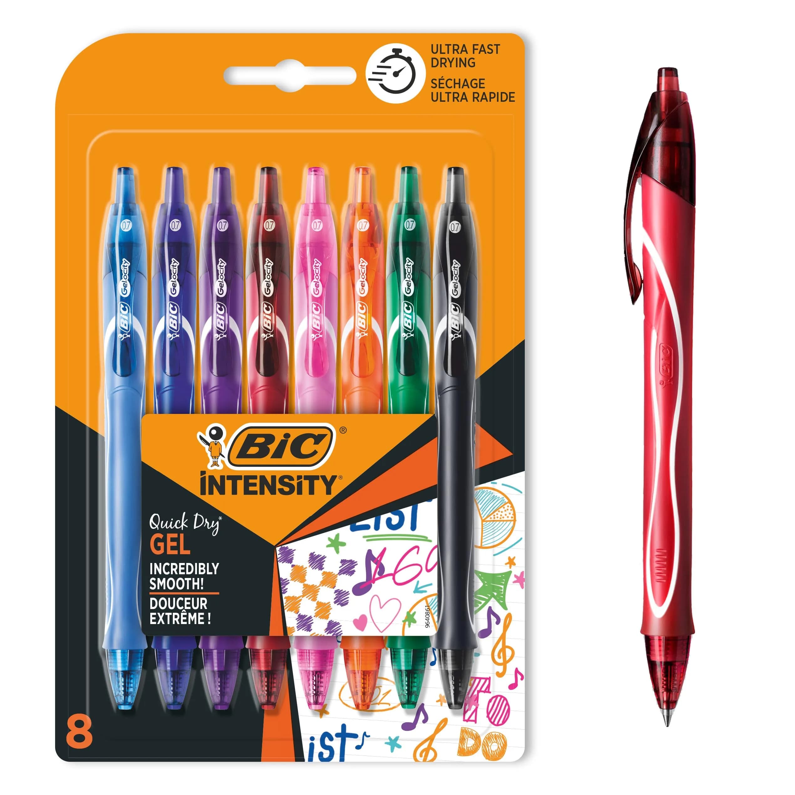 BIC Gel-ocity Quick Dry Gel Ink Pen 0.7mm | Assorted Colours for Smooth Writing