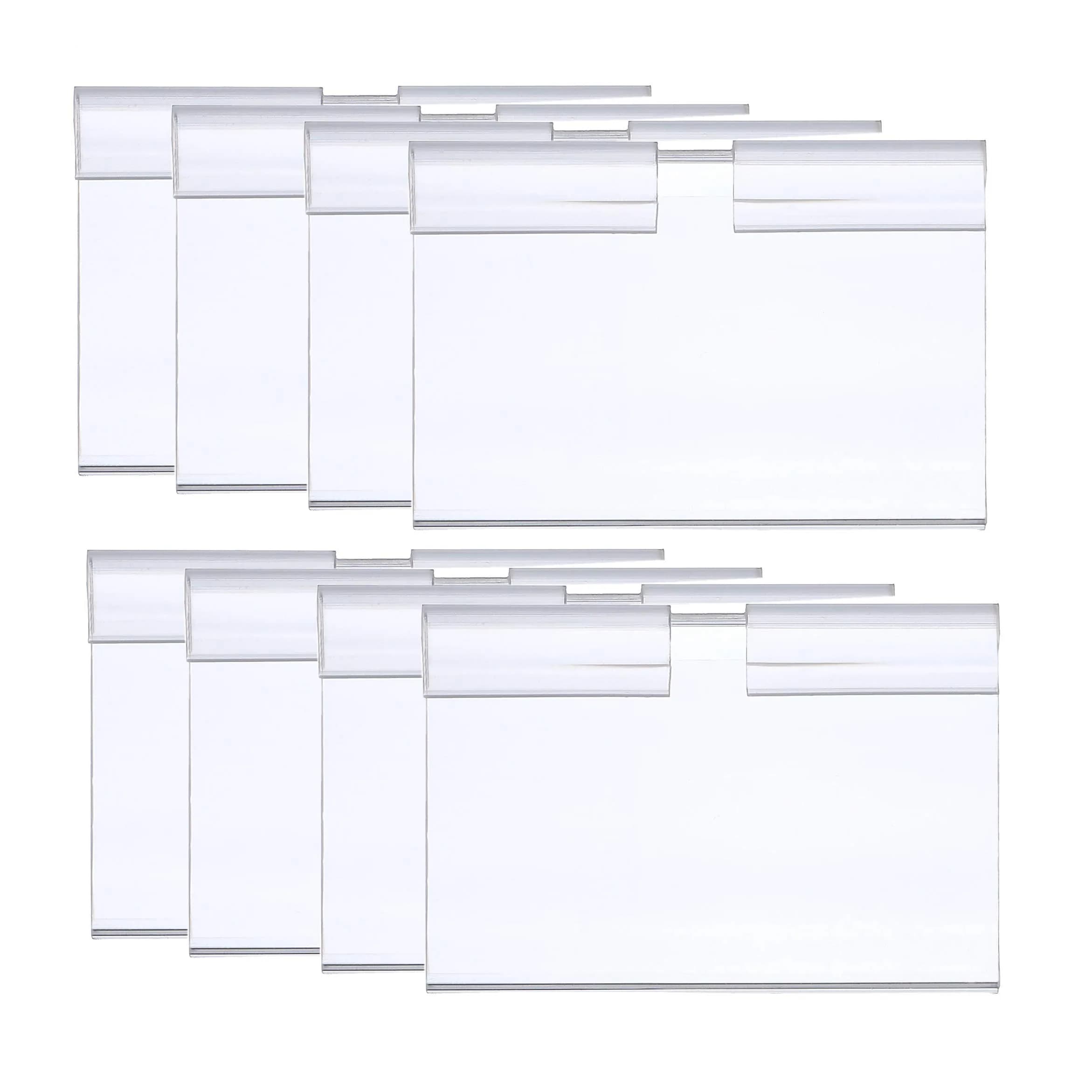mollensiuer Clear Plastic Wire Shelf Price Label Holder 100-Pack | Fits Wire < 1/4 Inch - main product image