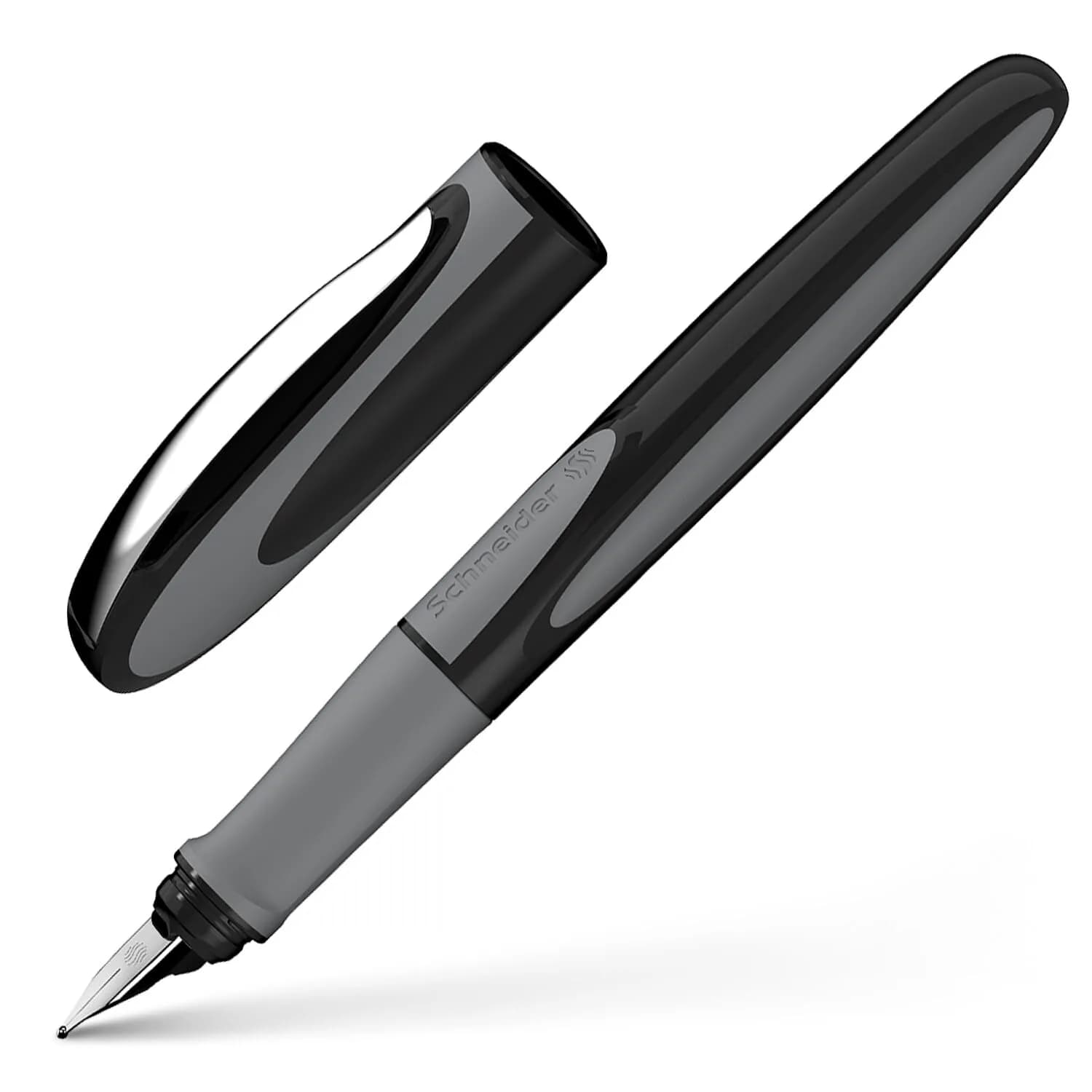 Schneider Ray Fountain Pen M (Medium) Onyx Barrel Royal Blue Erasable Ink | Smooth Ink Flow Writing Instrument - main product image