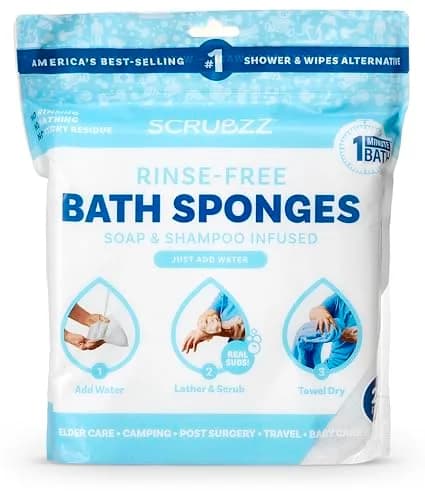 Scrubzz Disposable No Rinse Bathing Wipes 100 Count Unscented | Gentle Cleansing for Impractical Showers - main product image