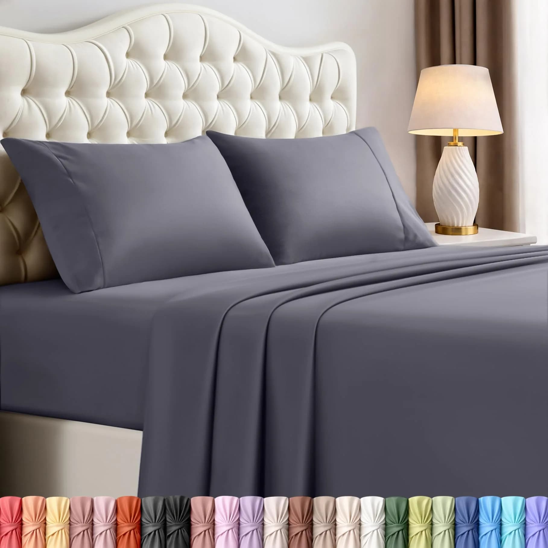 Utopia Bedding King Sheets Set 16" Deep Pocket Navy | Soft, Durable & Easy Care
