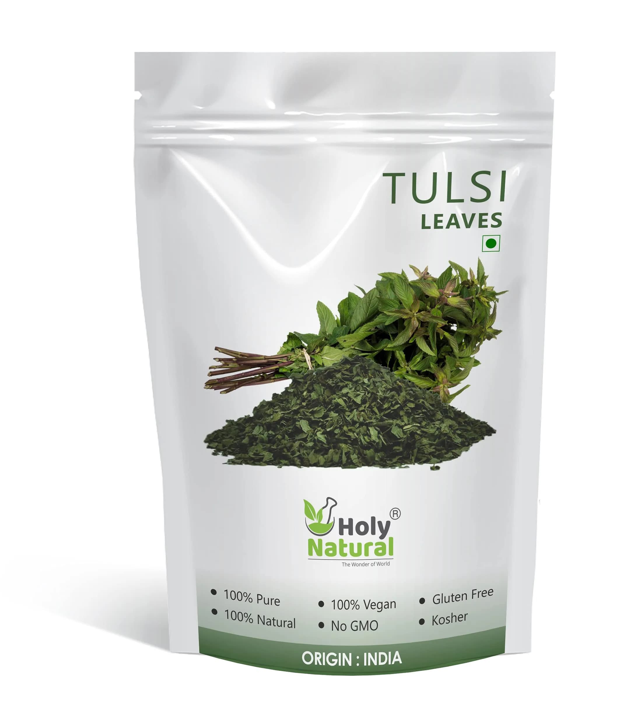 Holy Natural Basil Leaves Dried 200Gm | Organic Sweet Basil for Cooking & Tea