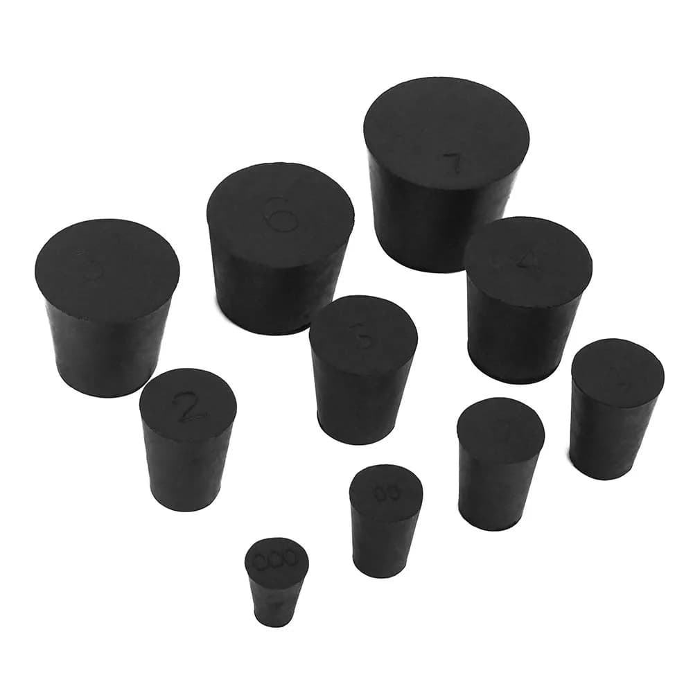Enjoyist 19-Pack Assorted Solid Rubber Stoppers #000-#7 | Lab & Scientific Use - main product image