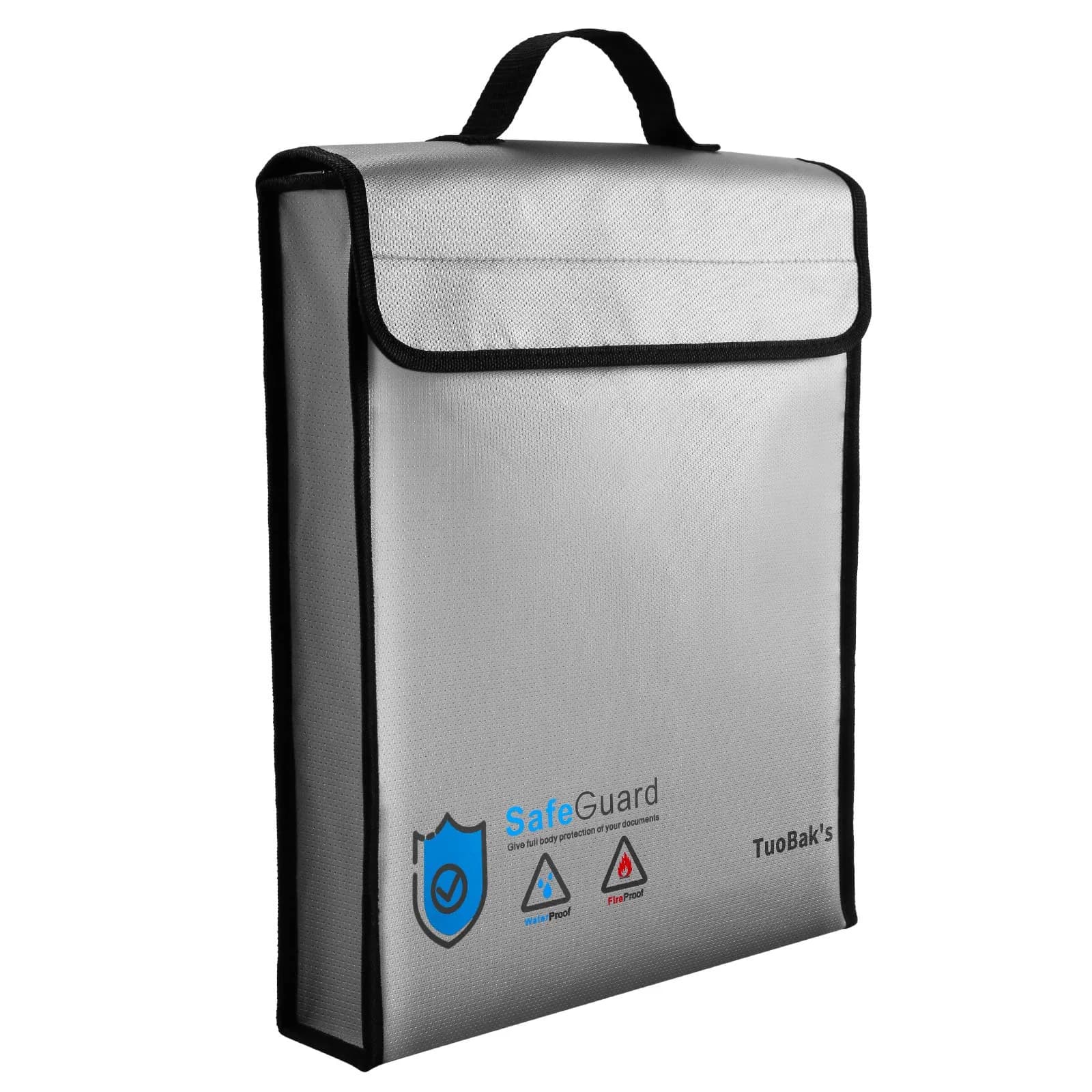 TuoBak's Fireproof Waterproof Document Bag with Zipper, Heat Insulated Organizer 40cm x 32cm x 8cm | Protects Valuables in India - main product image